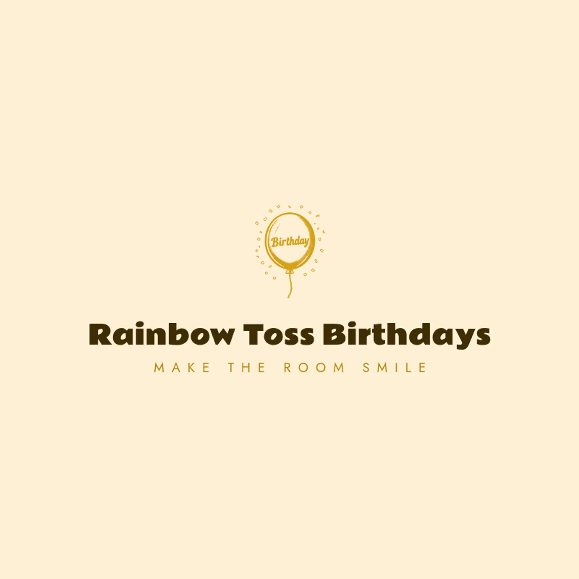 Rainbow Toss Birthdays logo for birthday