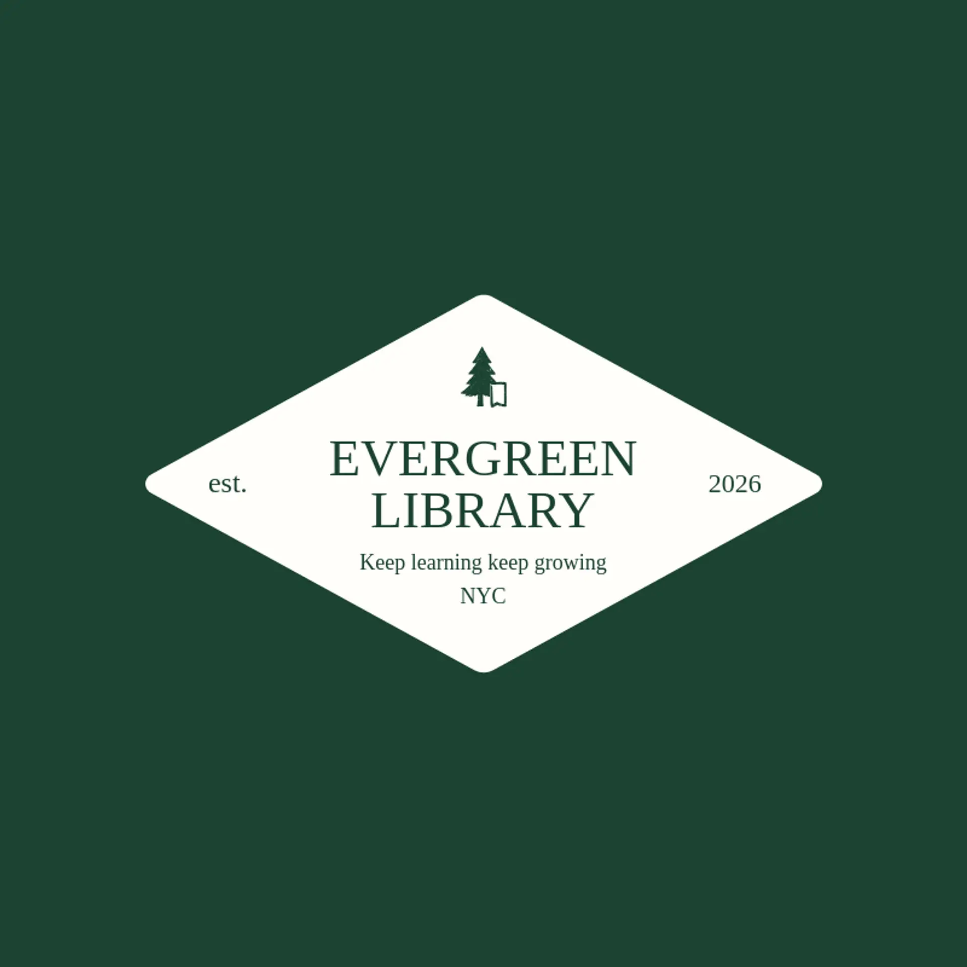 Evergreen Library logo for library