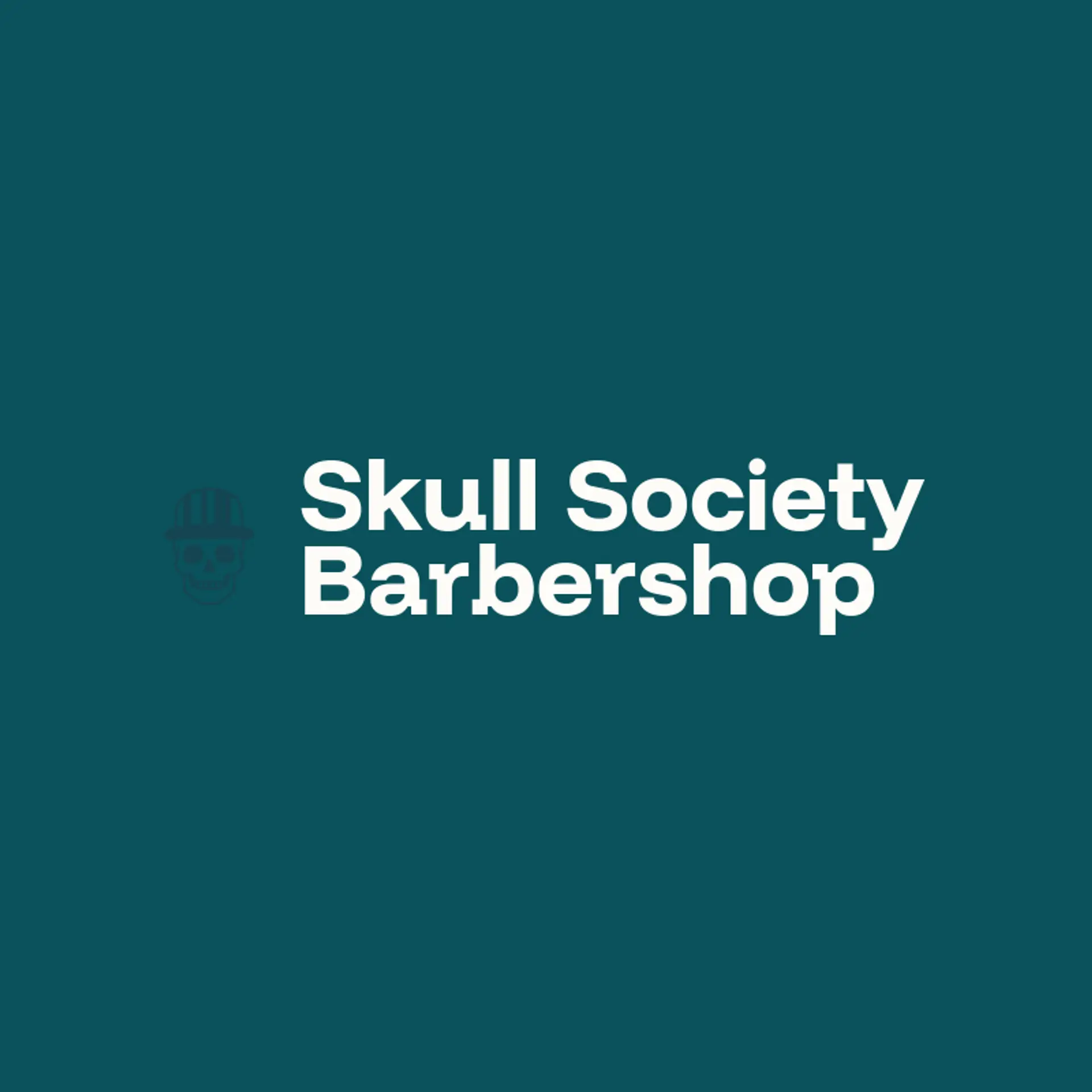 Skull Society Barbershop logo for skull