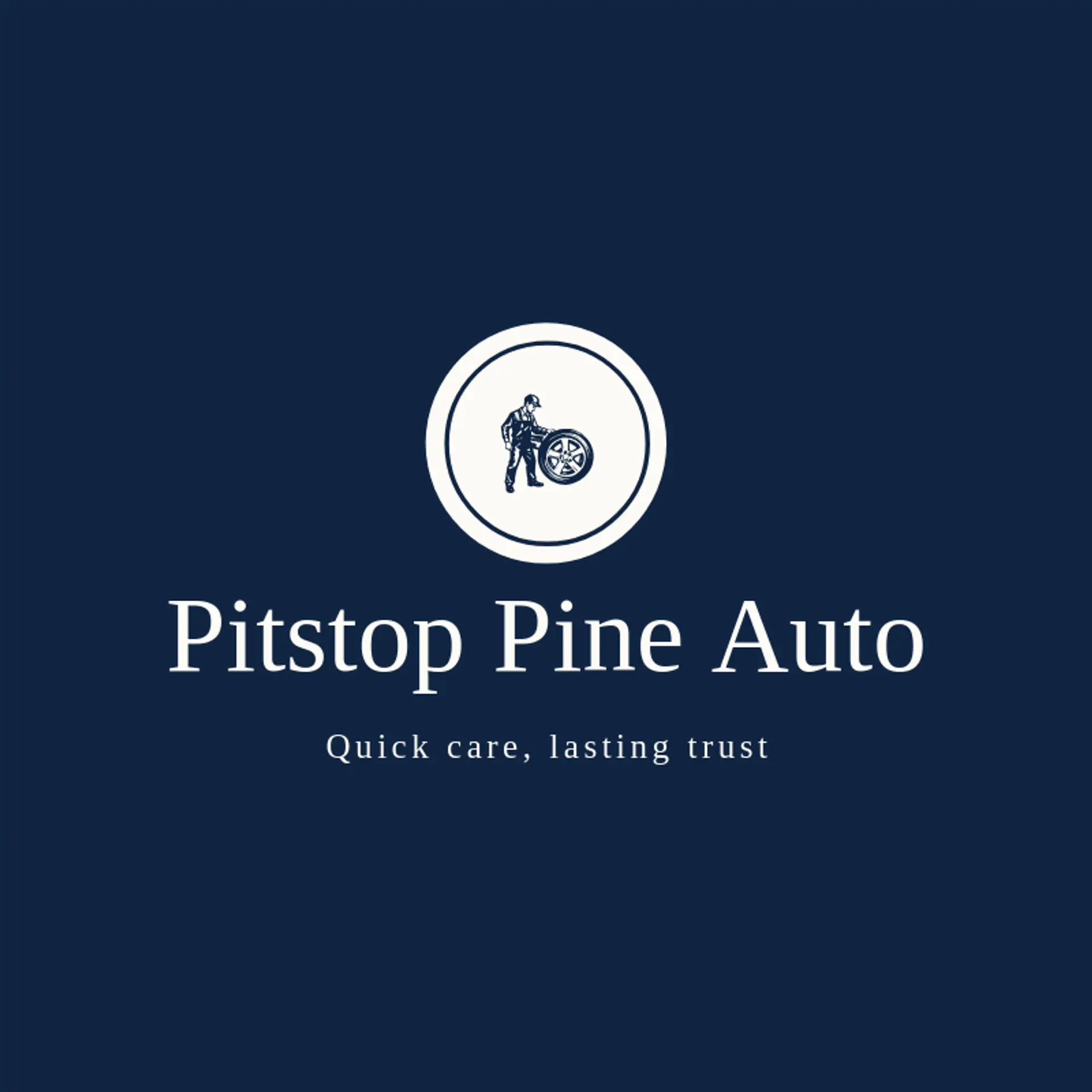 Pitstop Pine Auto logo for car mechanic