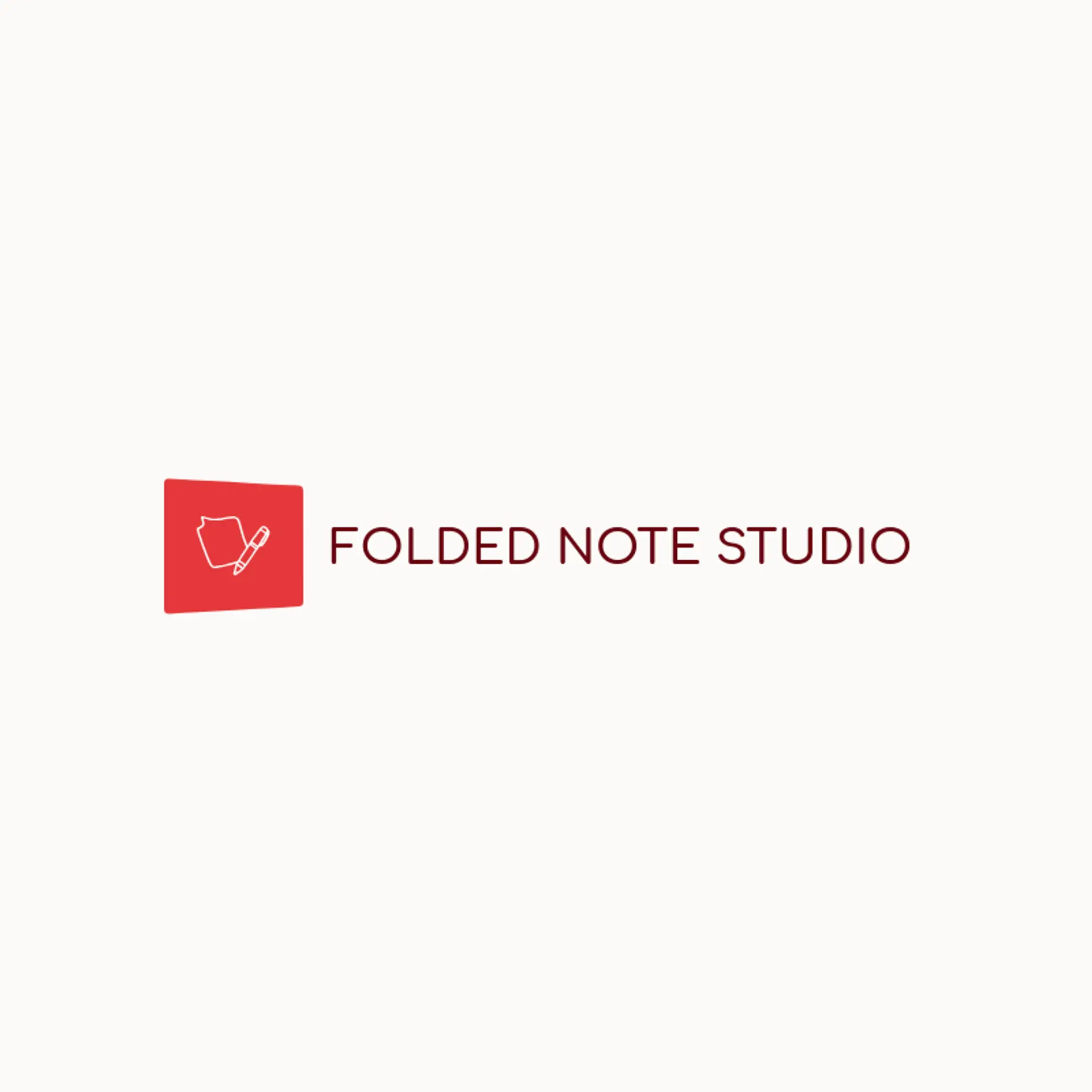 Folded Note Studio logo for pen
