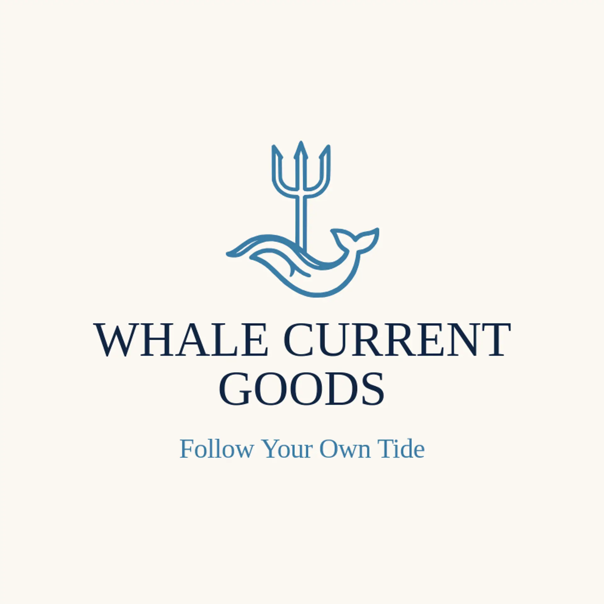 Whale Current Goods logo for trident
