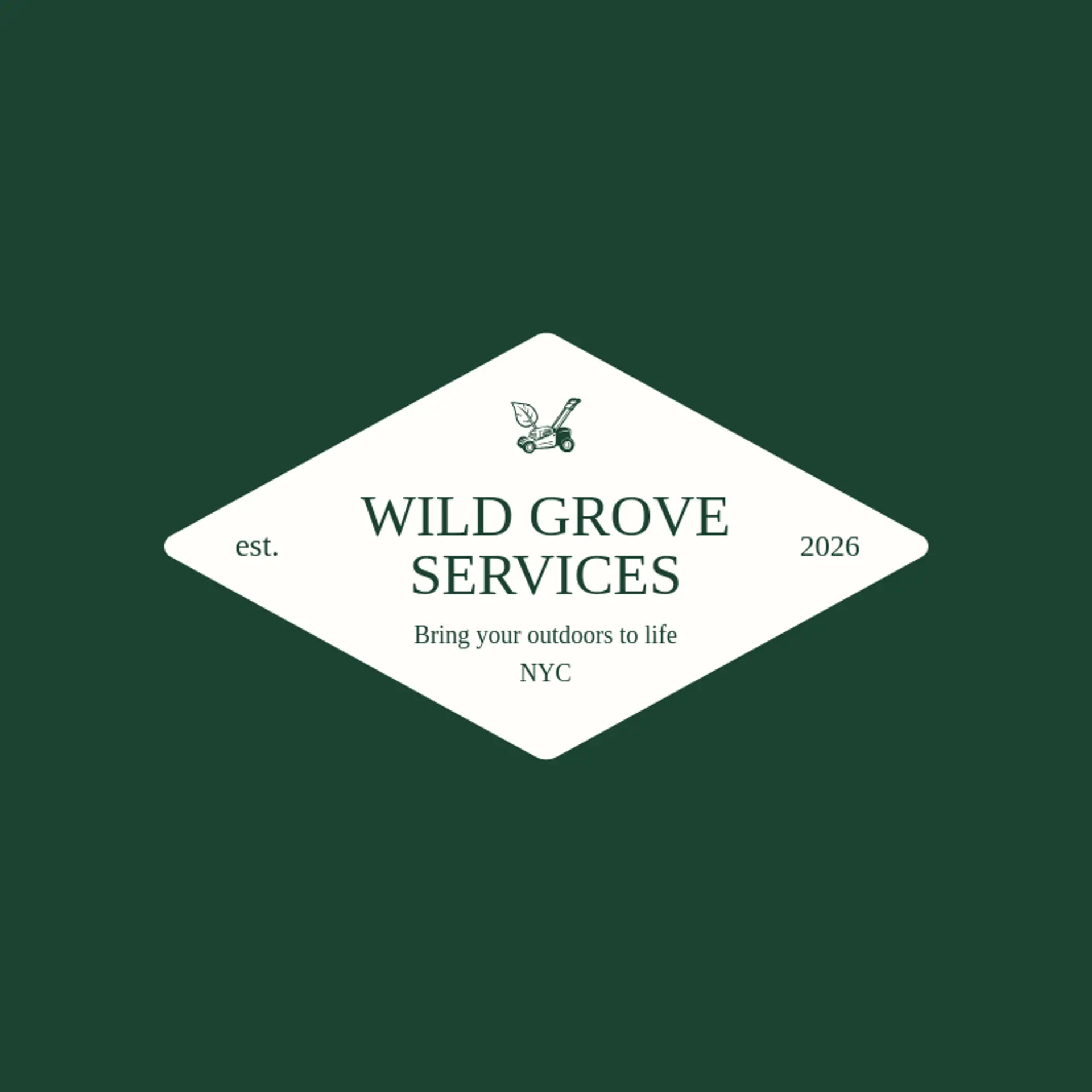 Wild Grove Services logo for lawncare