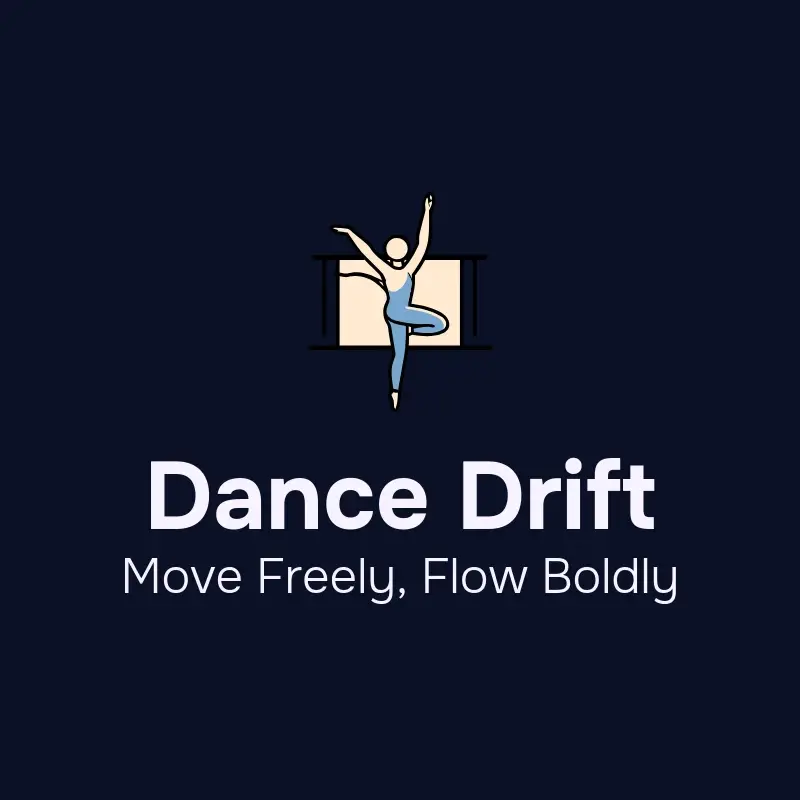 The dance studio name Dance Drift as a branded logo with a color icon
