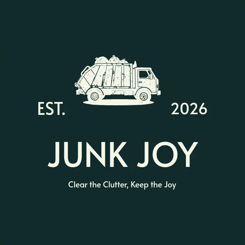 The junk removal name Junk Joy as a branded logo with a single color icon