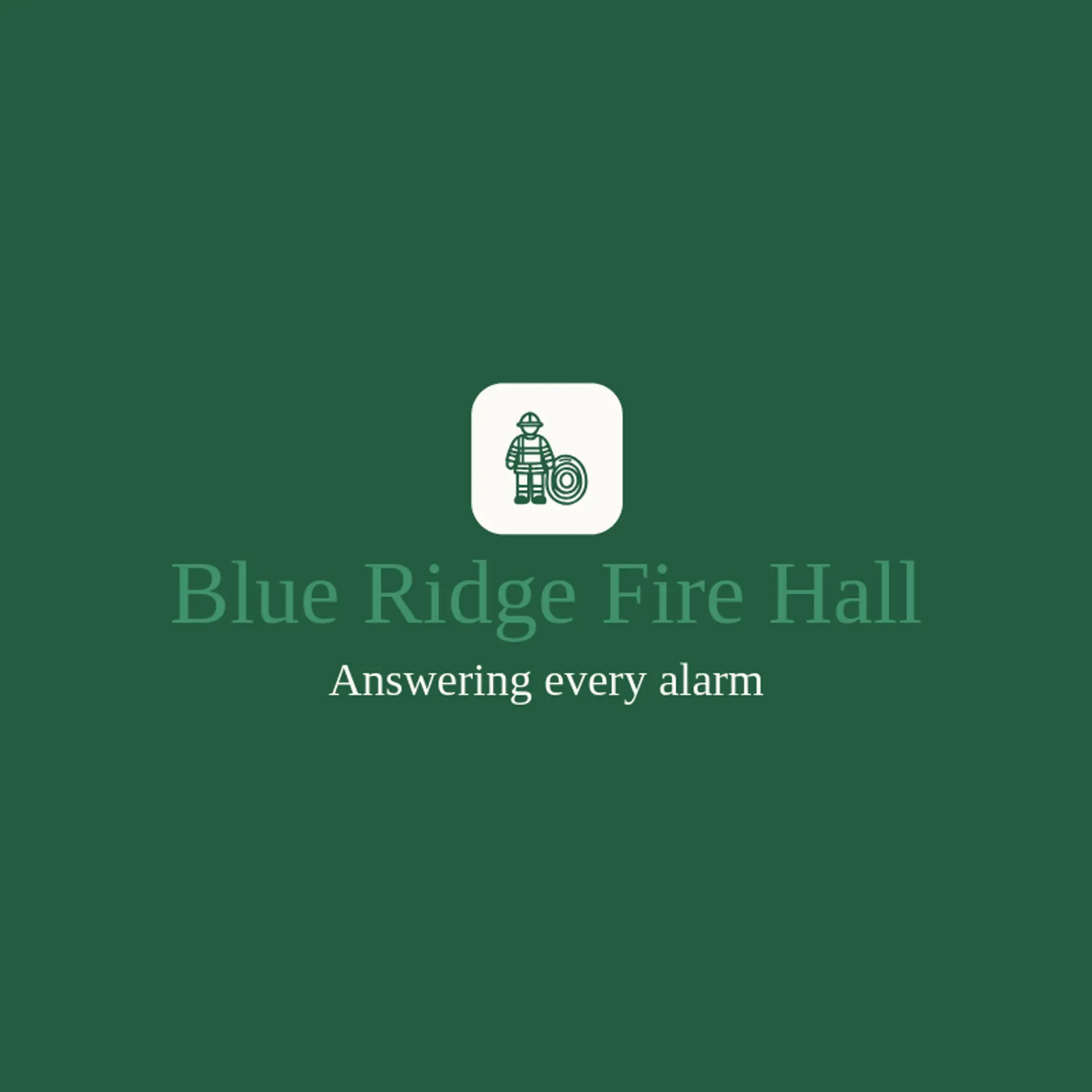 Blue Ridge Fire Hall logo for fireman