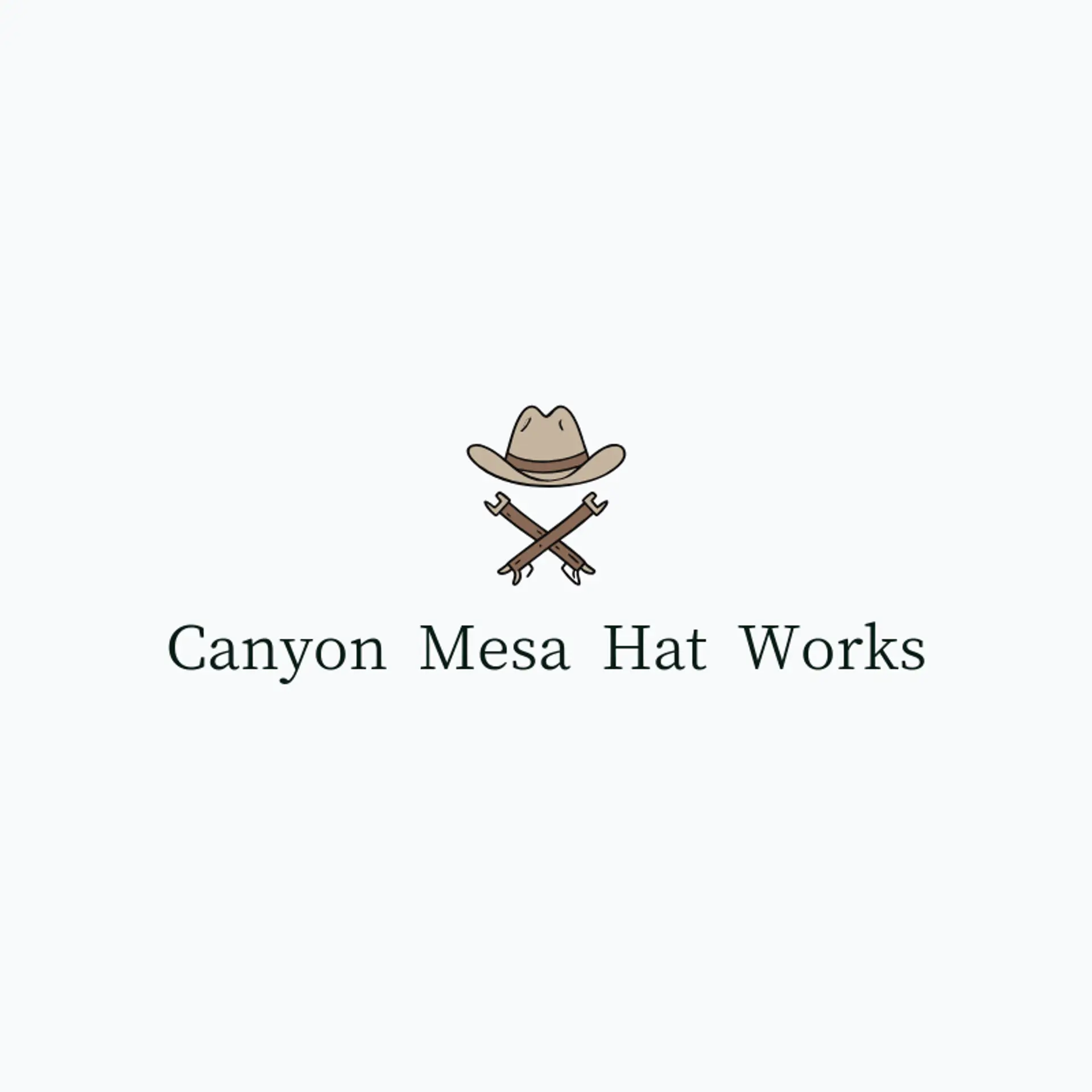 Canyon Mesa Hat Works logo for cowboy hat