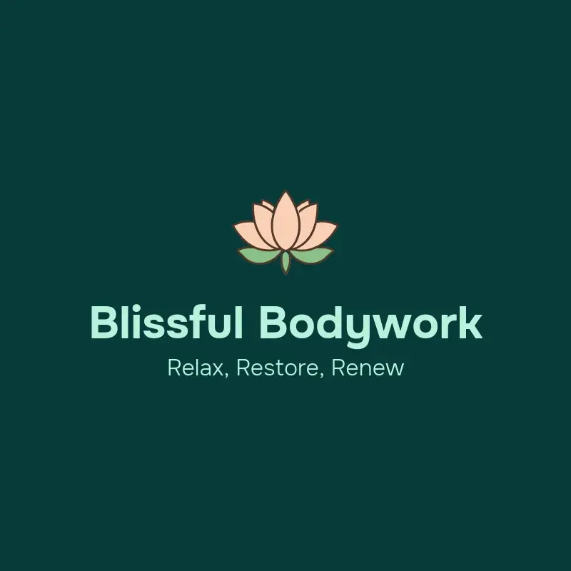 The massage name Blissful Bodywork as a branded logo with a color icon