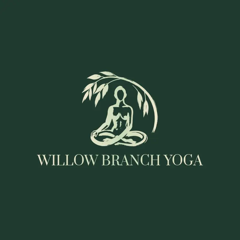 The yoga studio name Willow Branch Yoga as a branded logo with a single color icon
