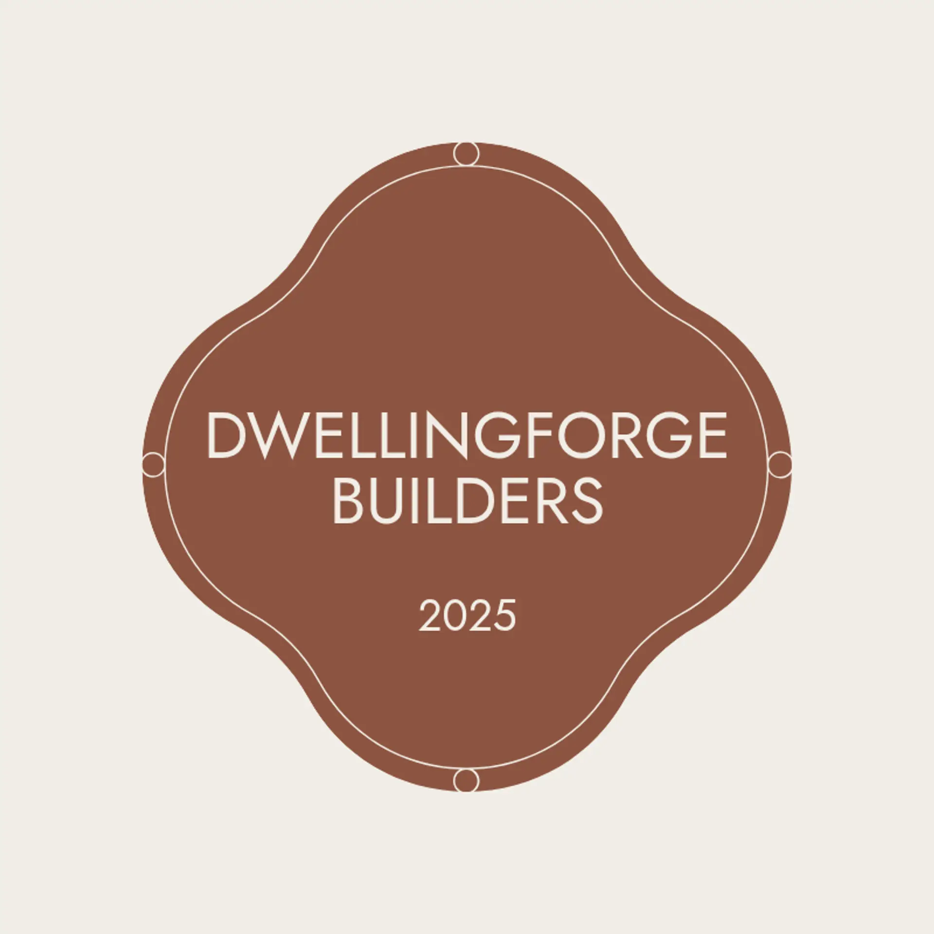 DwellingForge Builders logo for house construction