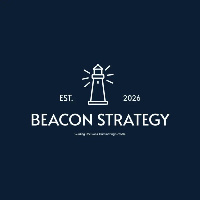 The consulting business name Beacon Strategy as a branded logo with a single color icon