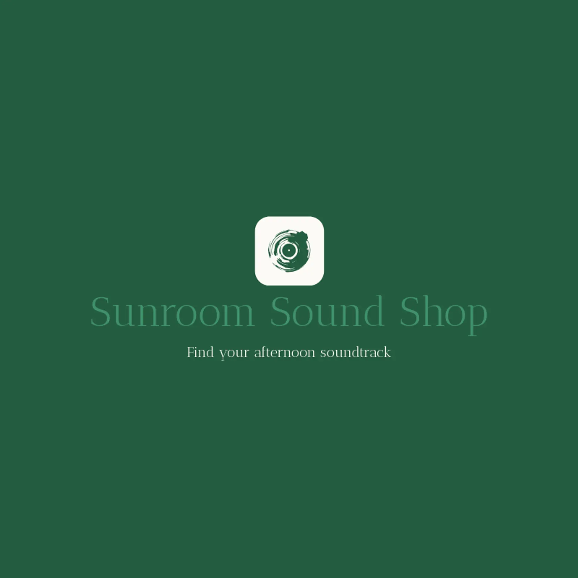 Sunroom Sound Shop logo for record