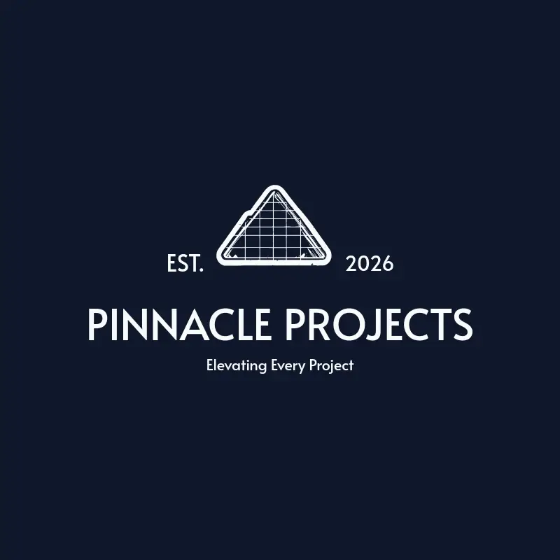 The construction company name Pinnacle Projects as a branded logo with a single color icon