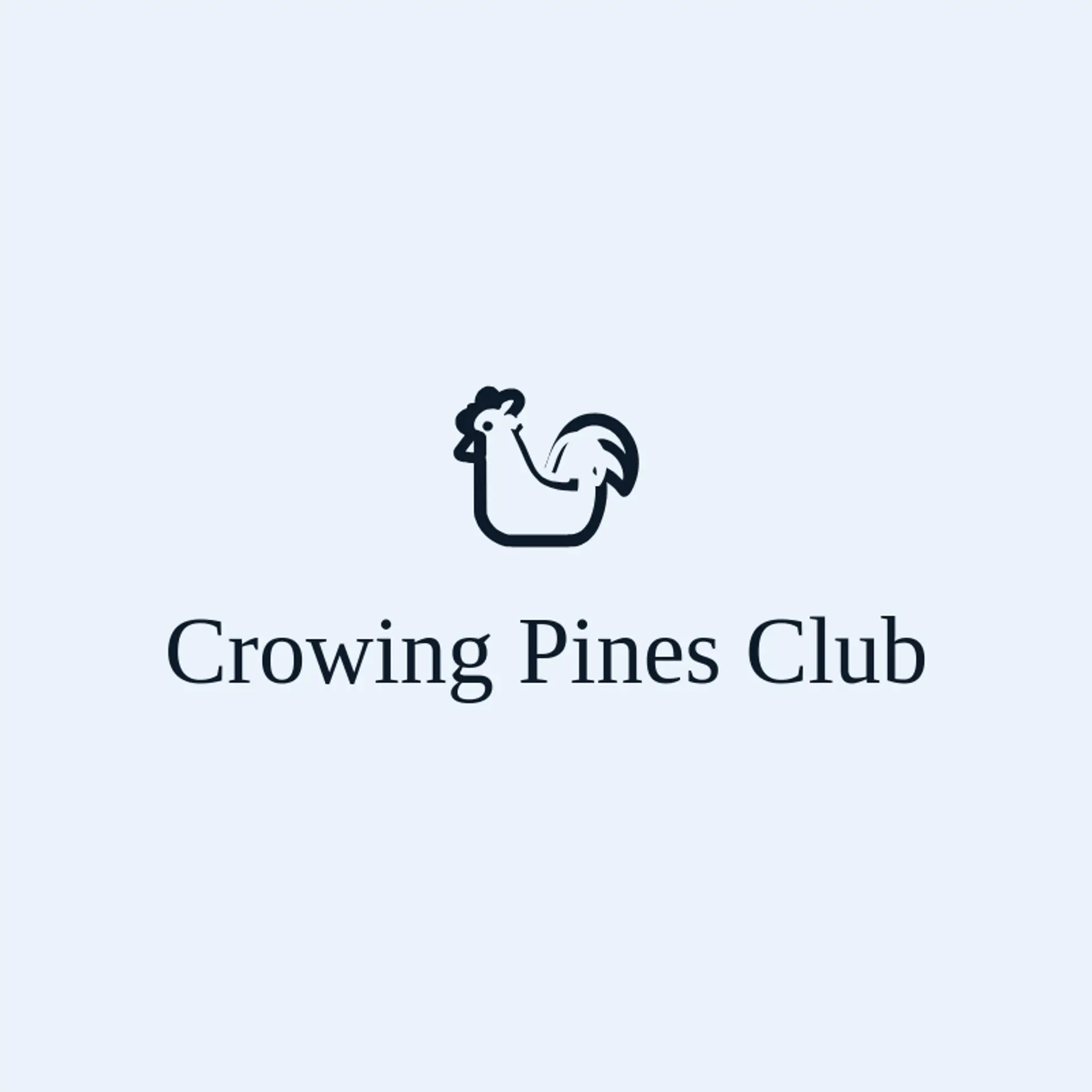 Crowing Pines Club logo for rooster