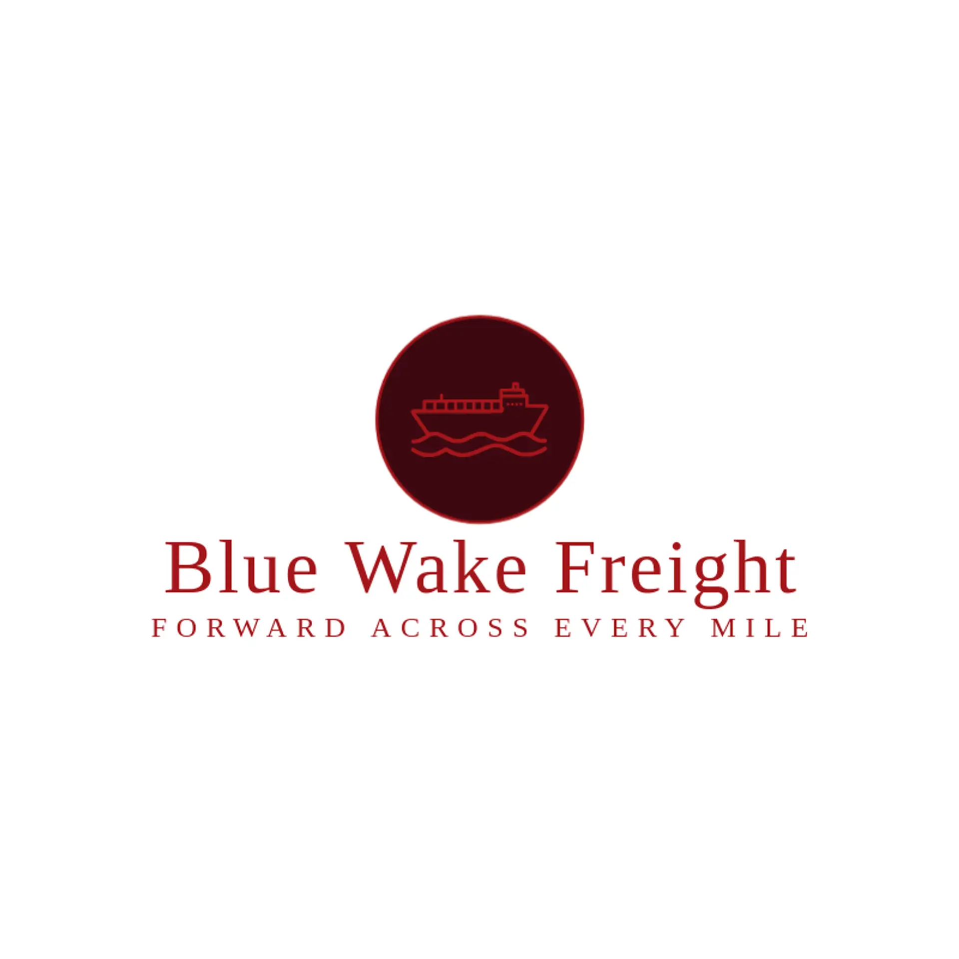 Blue Wake Freight logo for shipping