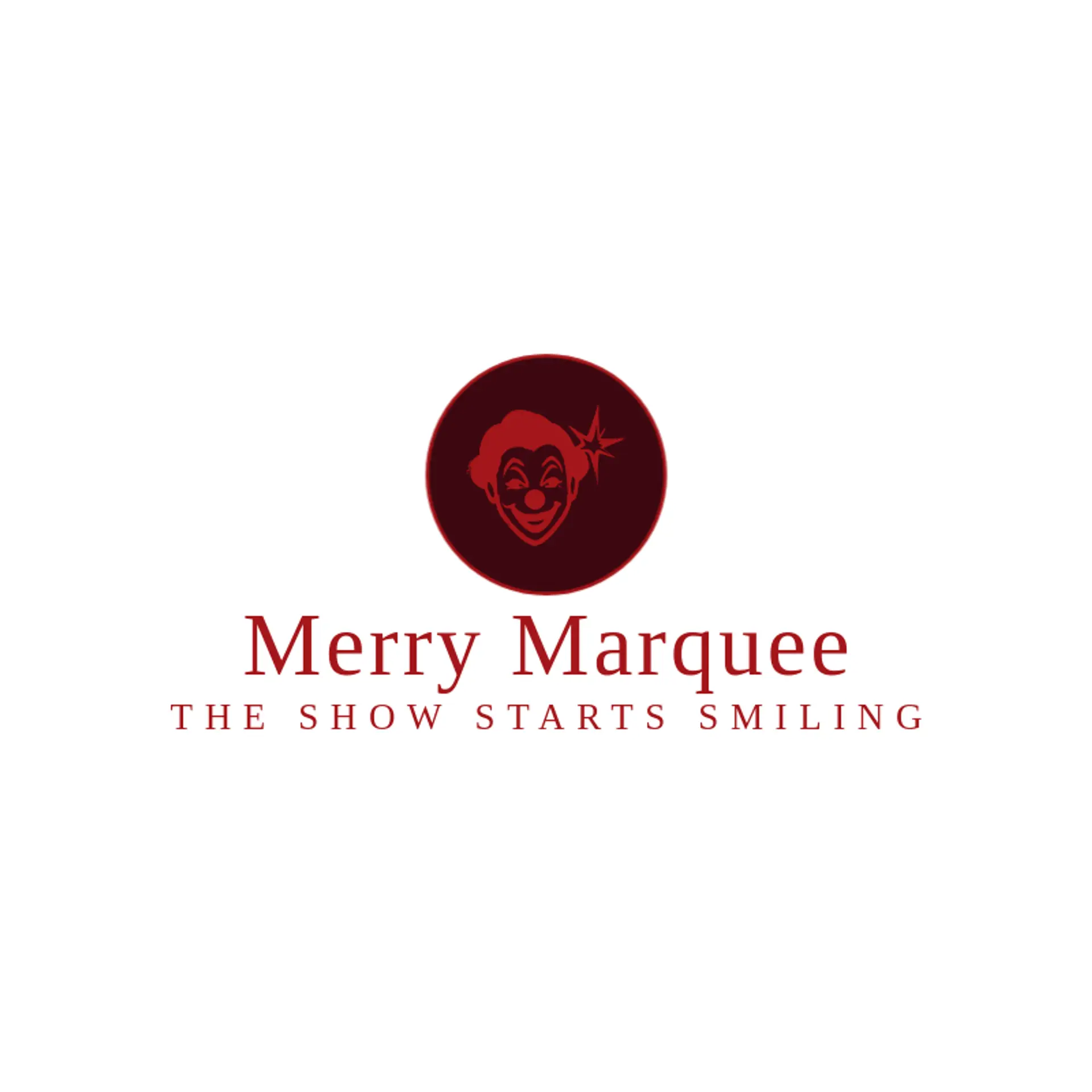 Merry Marquee logo for clown