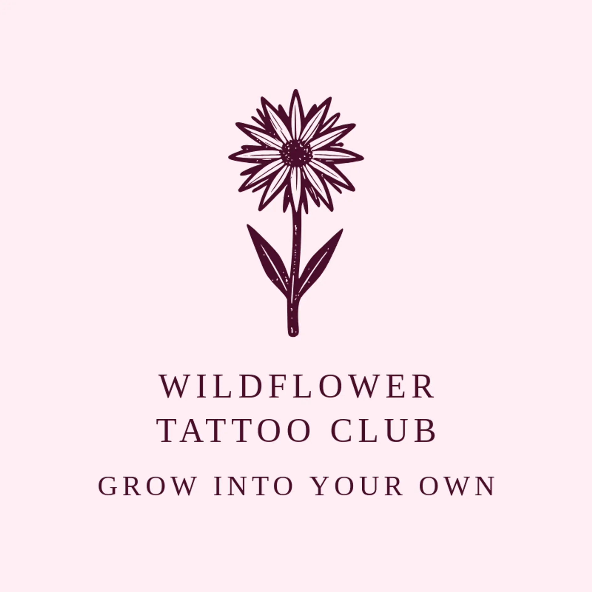 Wildflower Tattoo Club logo for tattoo shop