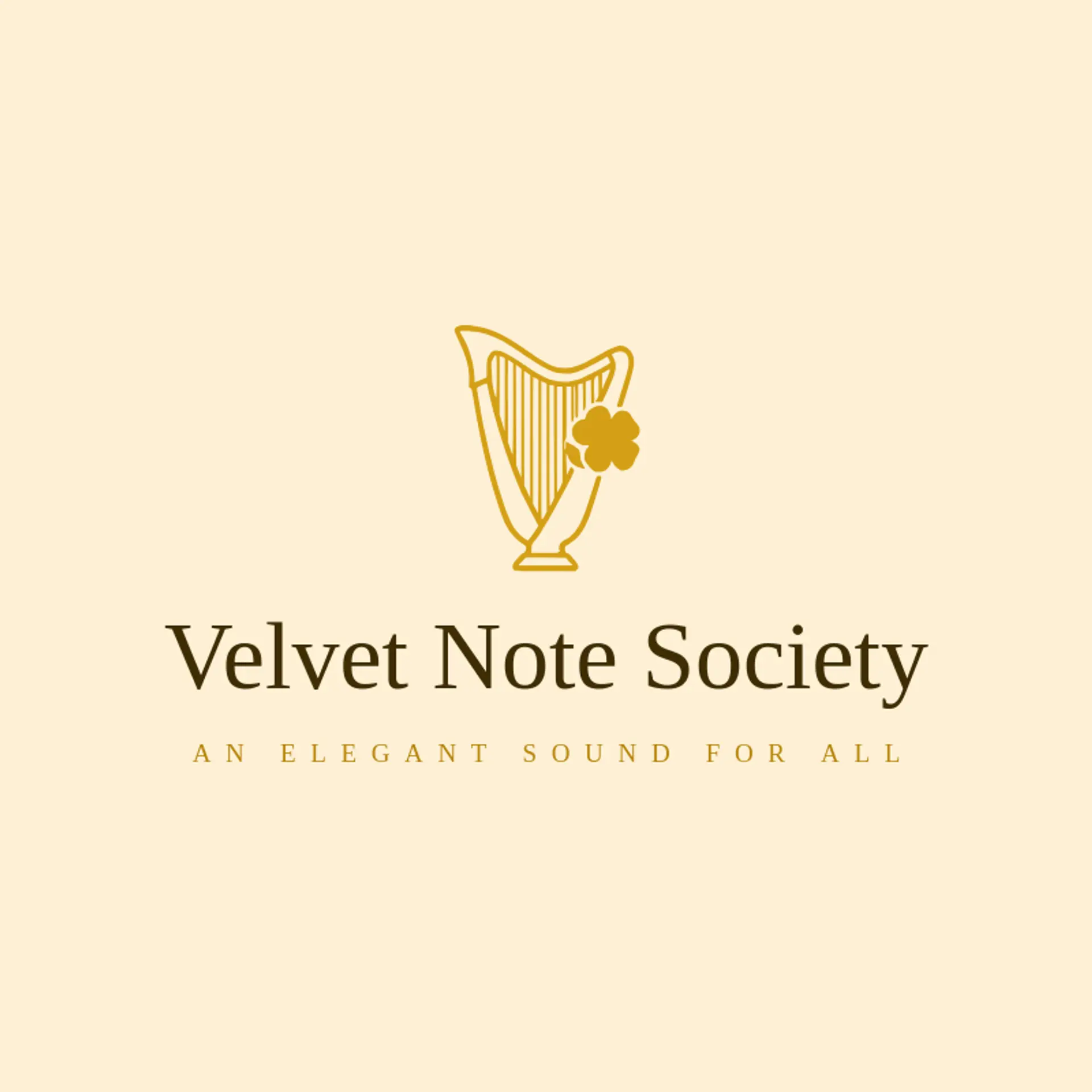 Velvet Note Society logo for harp