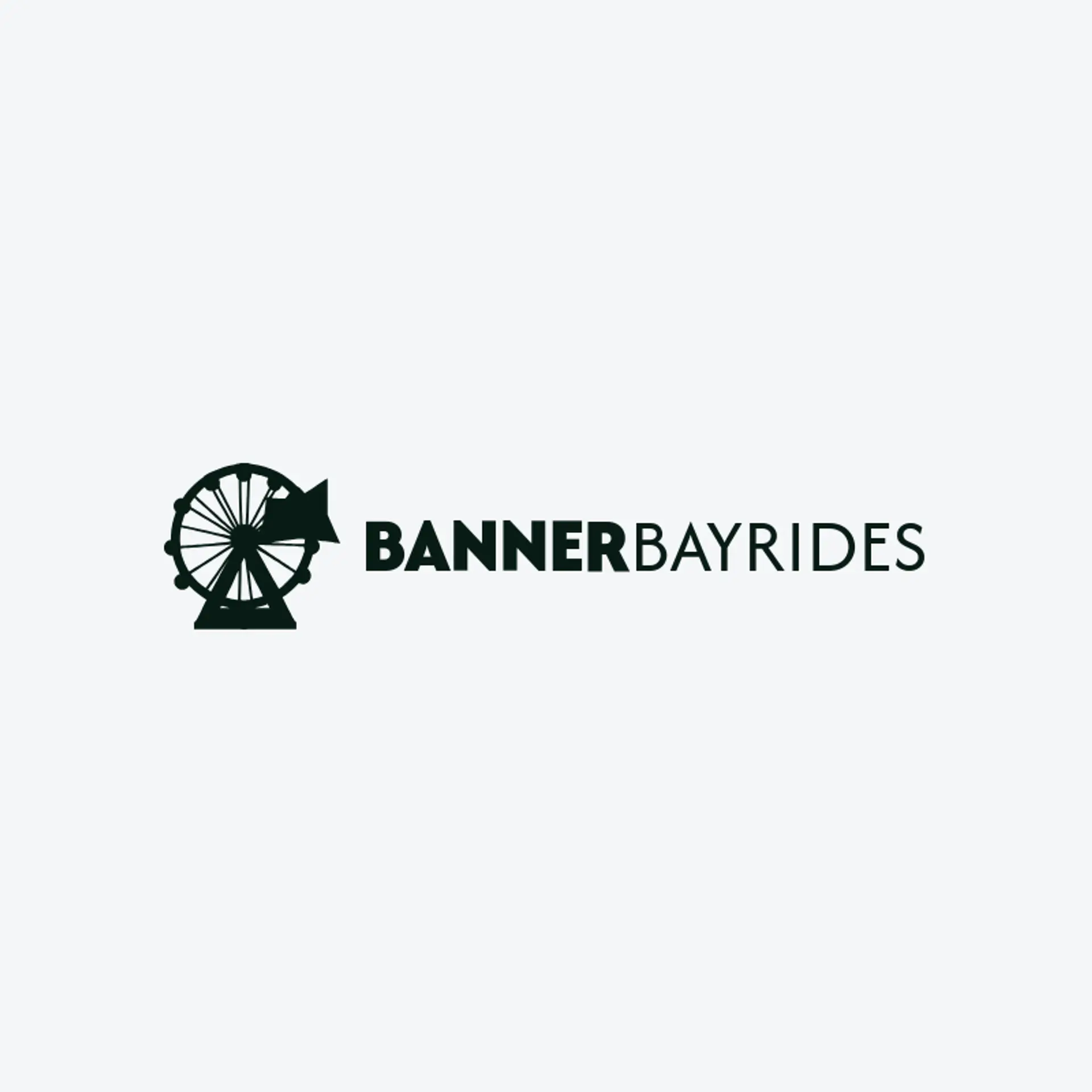 Banner Bay Rides logo for amusement park