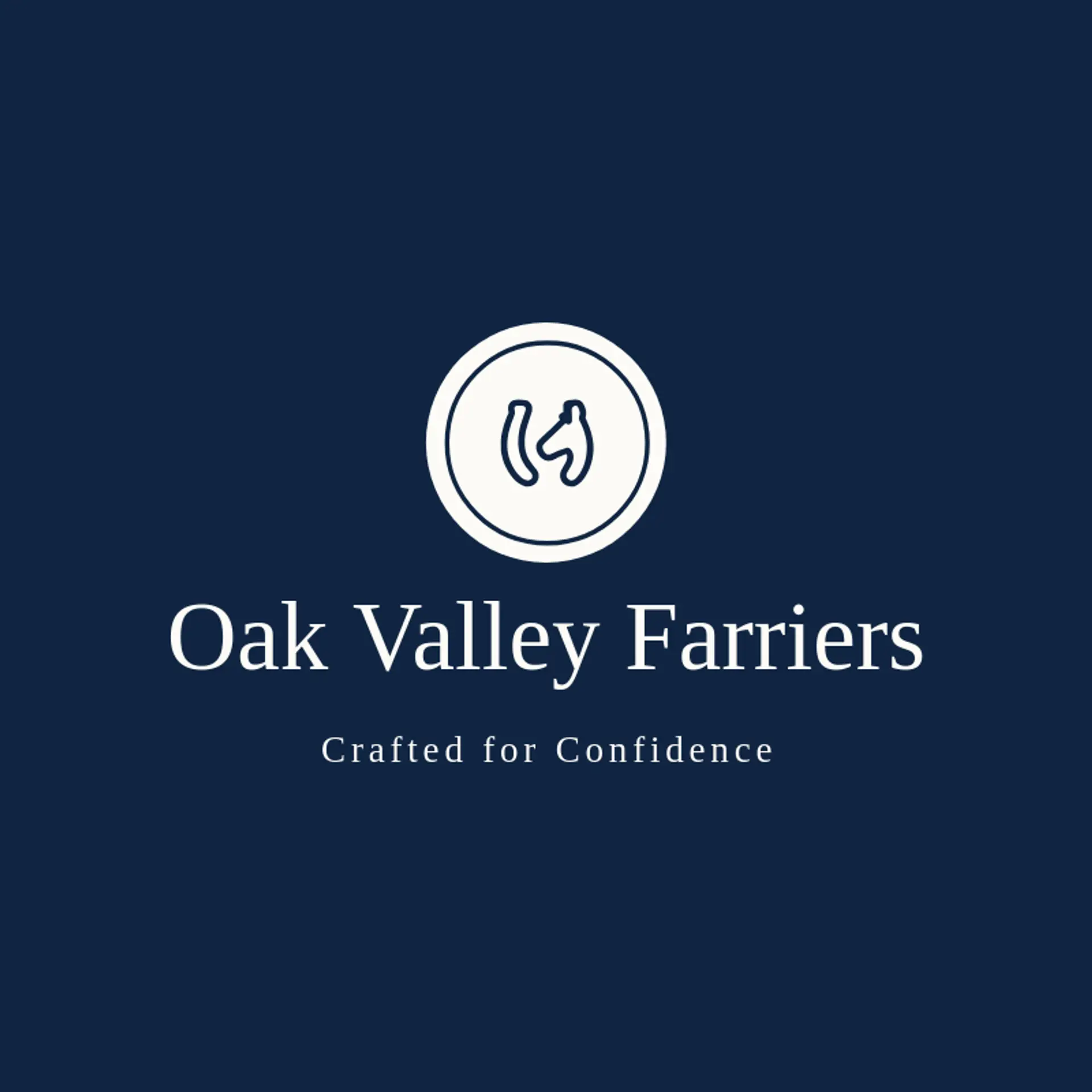 Oak Valley Farriers logo for horseshoe