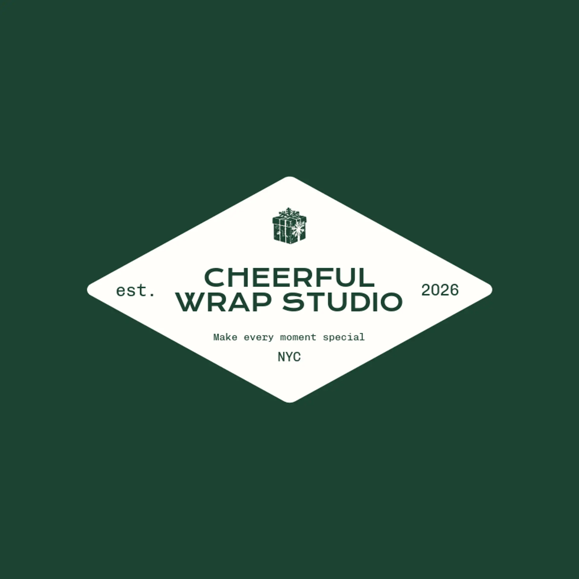 Cheerful Wrap Studio logo for christmas