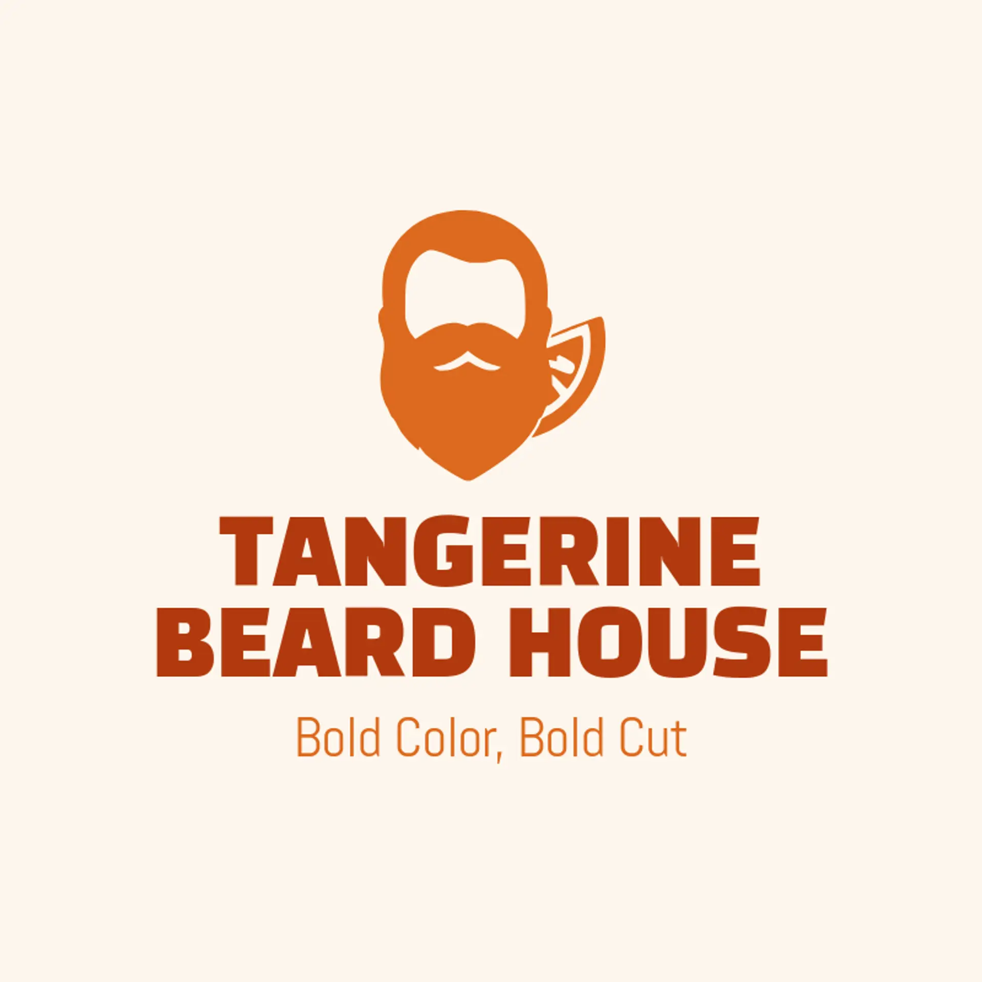 Tangerine Beard House logo for men salon