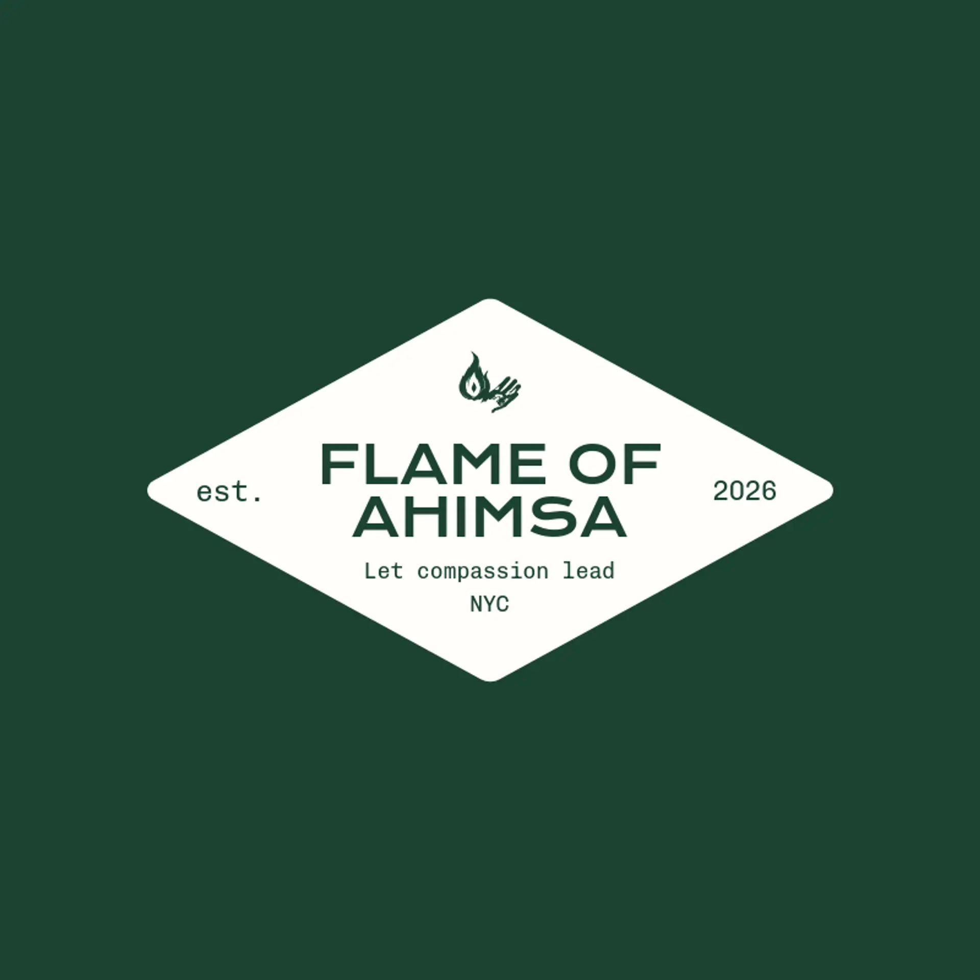 Flame Of Ahimsa logo for jainism