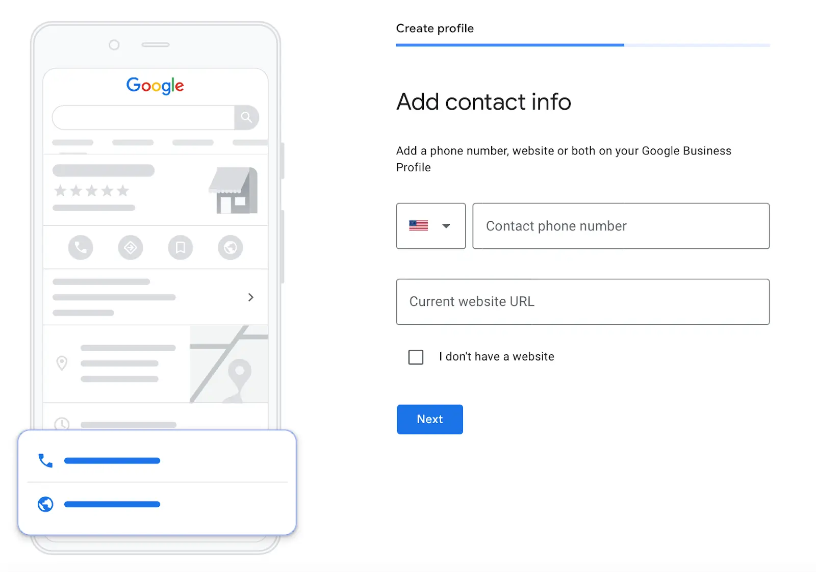 Share your contact information and/or website URL