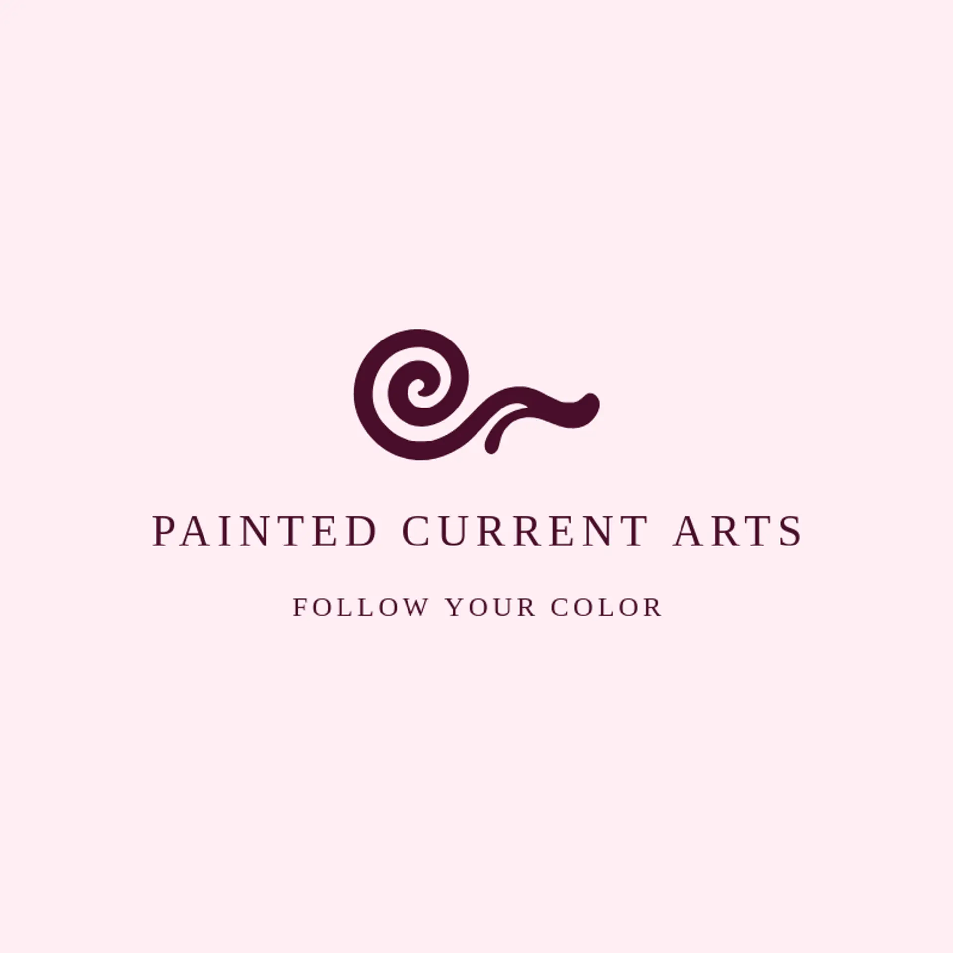 Painted Current Arts logo for swirl