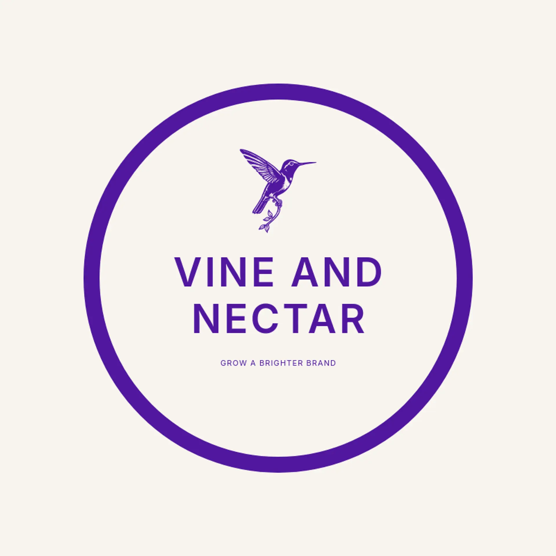 Vine And Nectar logo for hummingbird