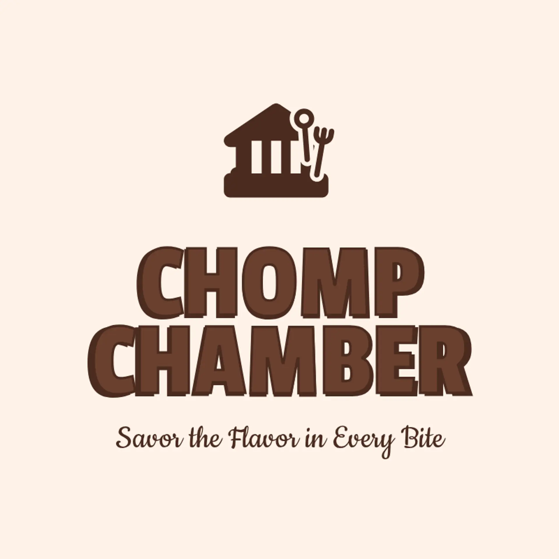 Chomp Chamber logo for cool restaurant