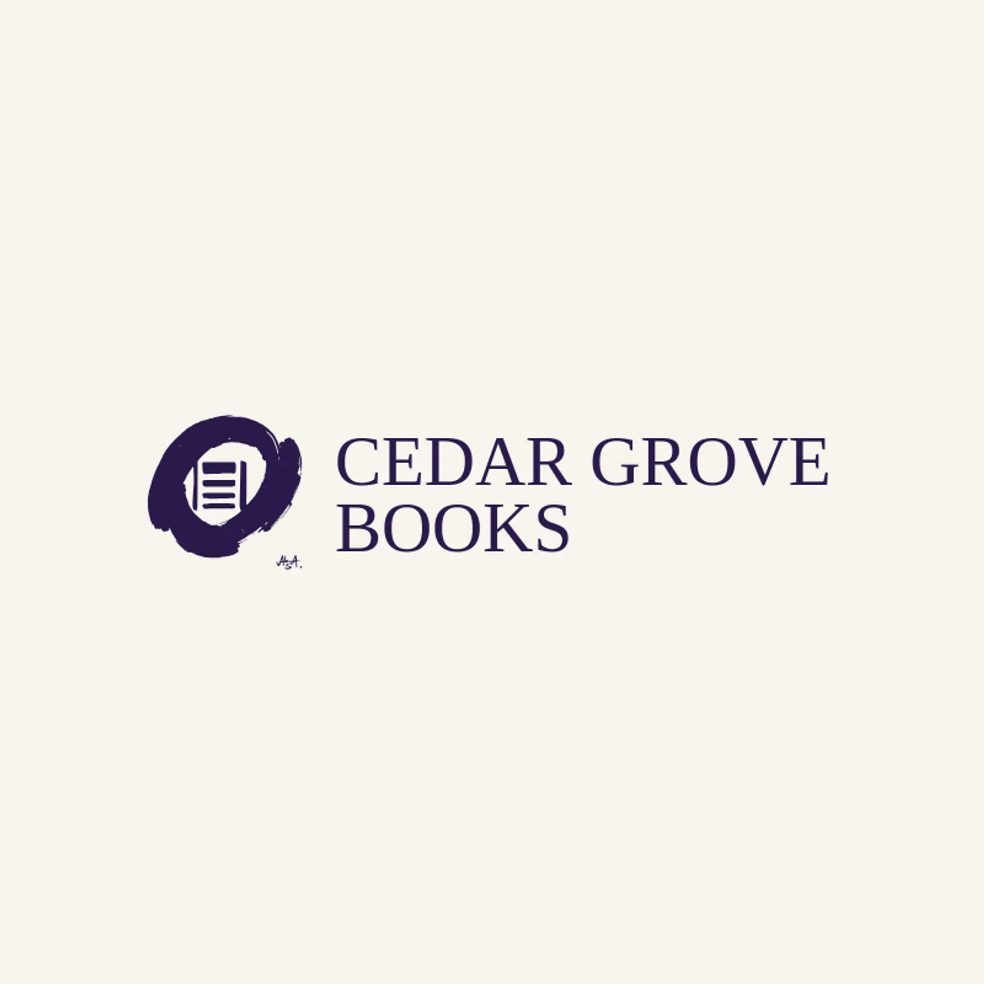 Cedar Grove Books logo for ledger