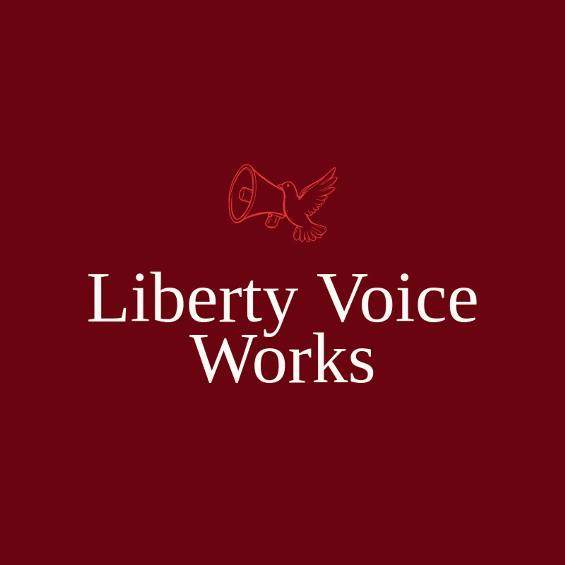 Liberty Voice Works logo for megaphone