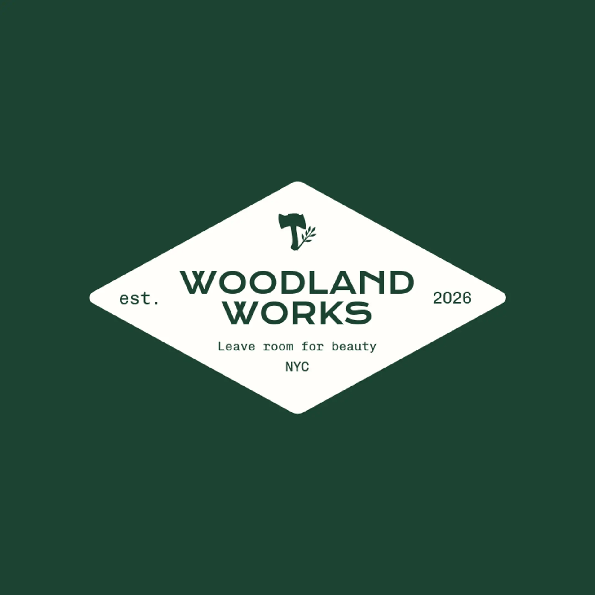Woodland Works logo for wood