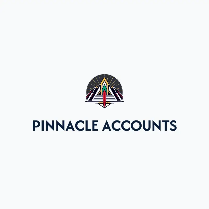 The accounting firm name Pinnacle Accounts as a branded logo with a color icon