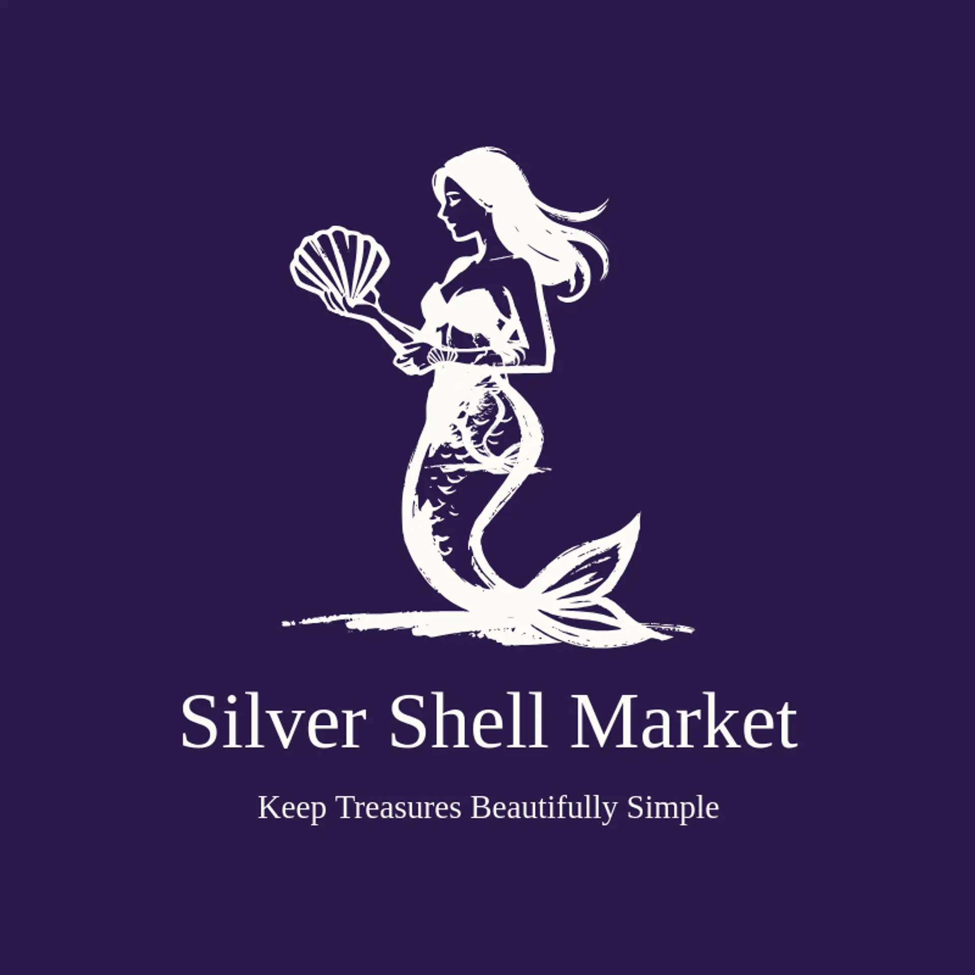 Silver Shell Market logo for mermaid