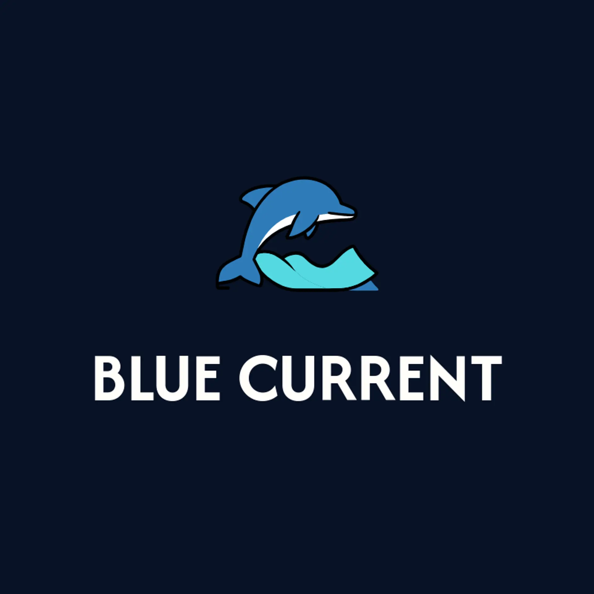 Blue Current logo for dolphin