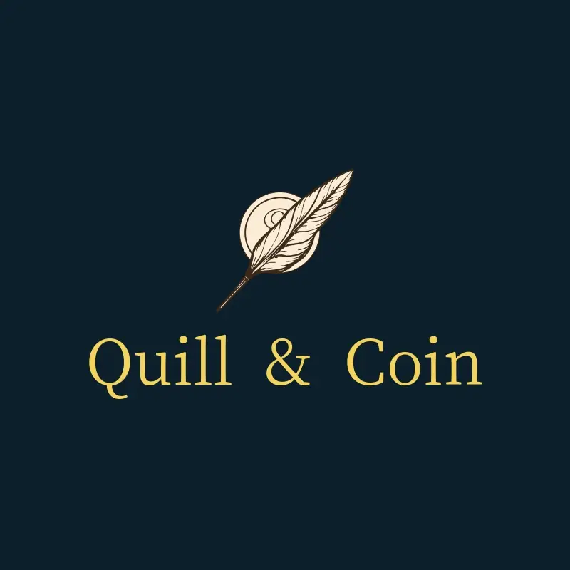 The accounting firm name Quill & Coin as a branded logo with a single color icon