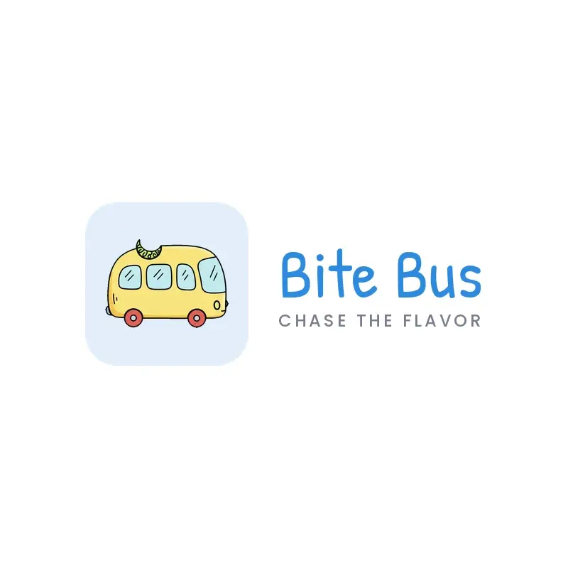 The food truck name Bite Bus as a branded logo in a playful style