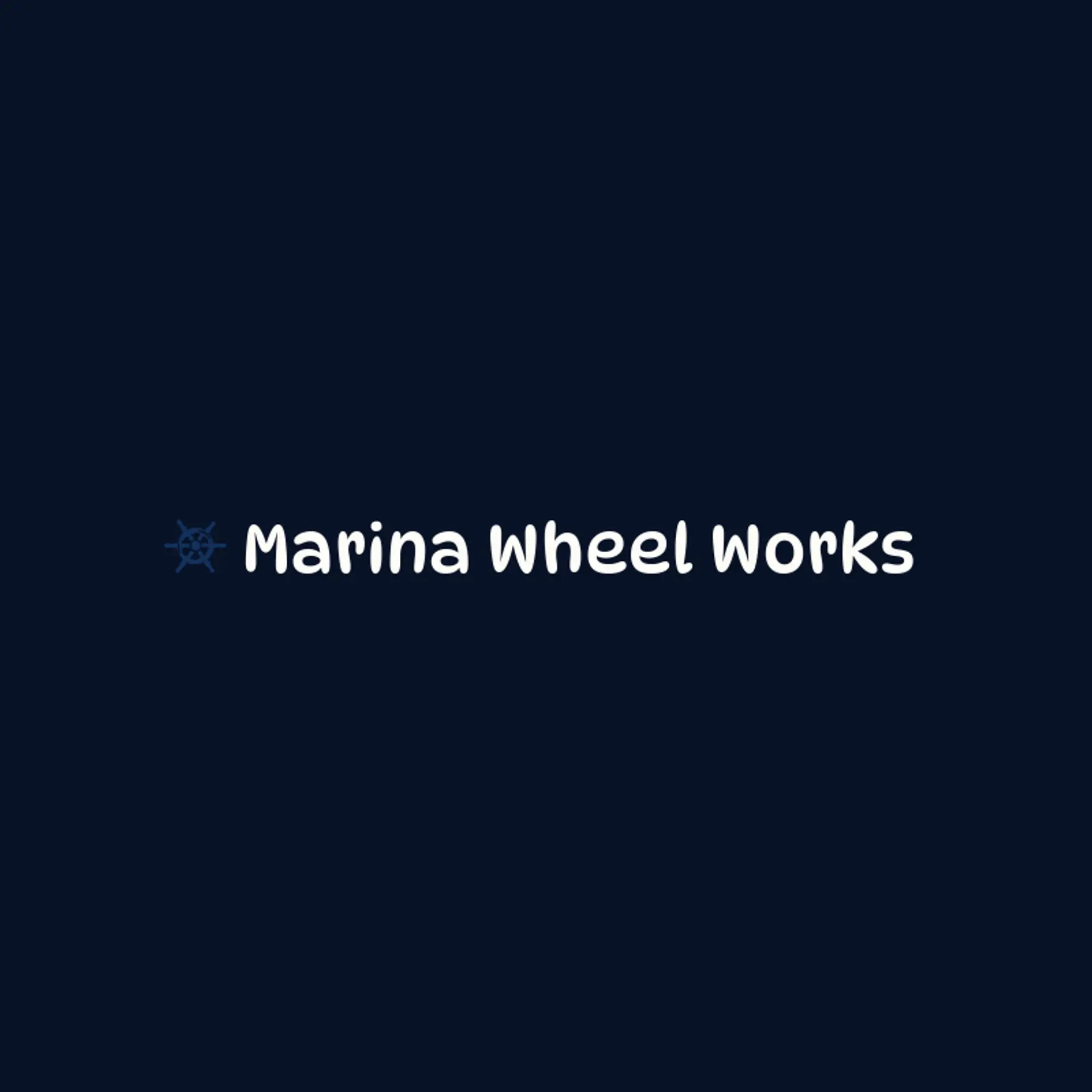 Marina Wheel Works logo for helm