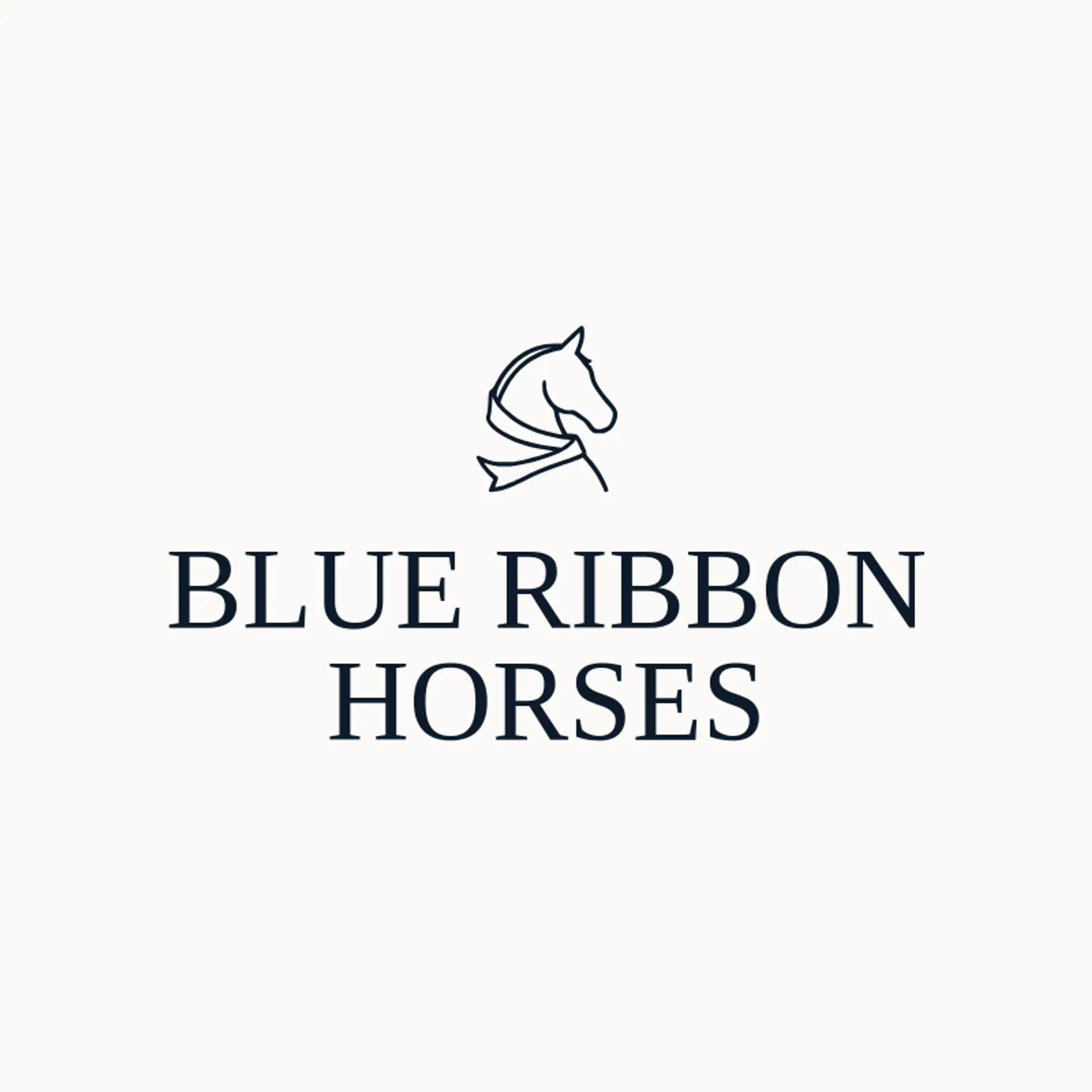 Blue Ribbon Horses logo for horse head