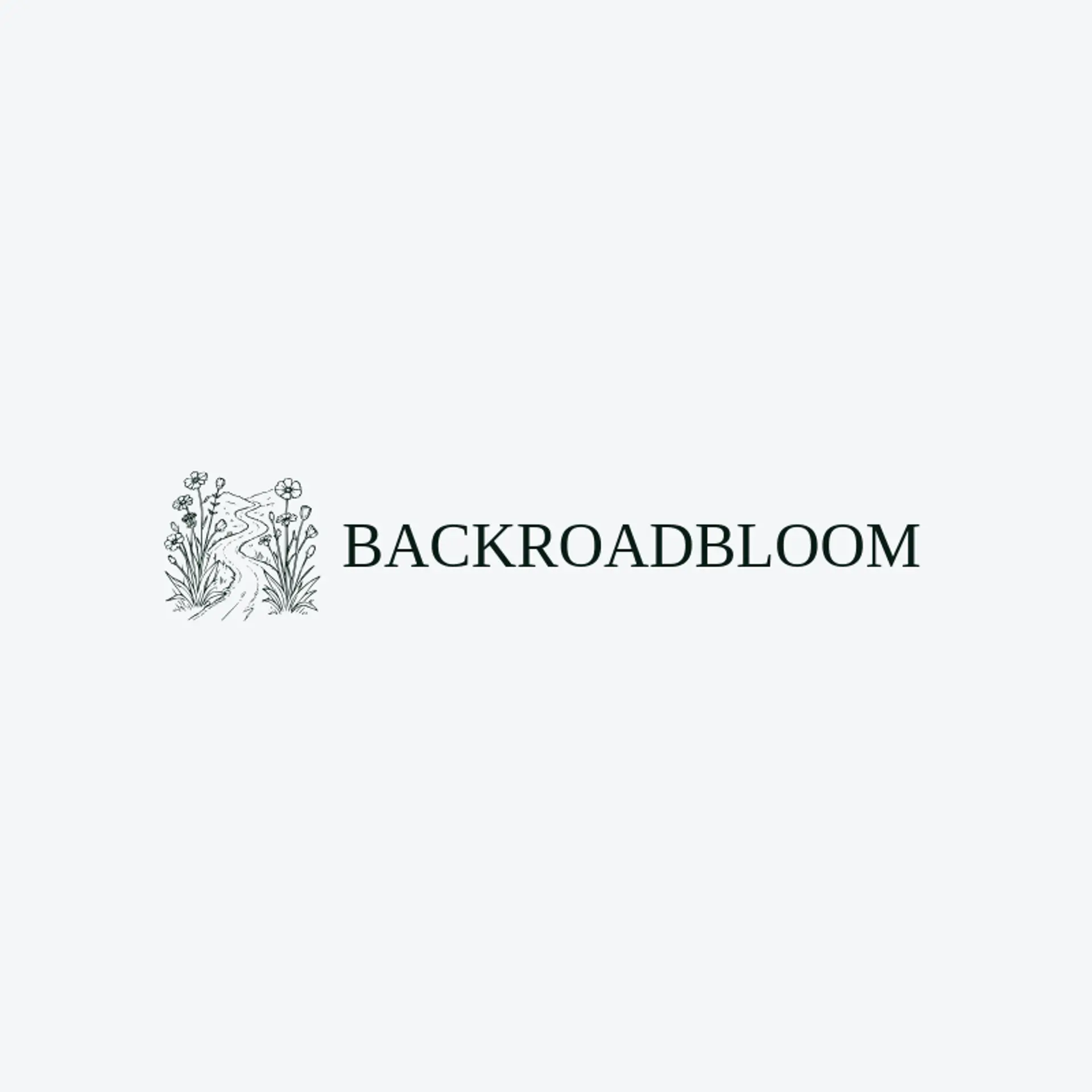 Backroad Bloom logo for road trip