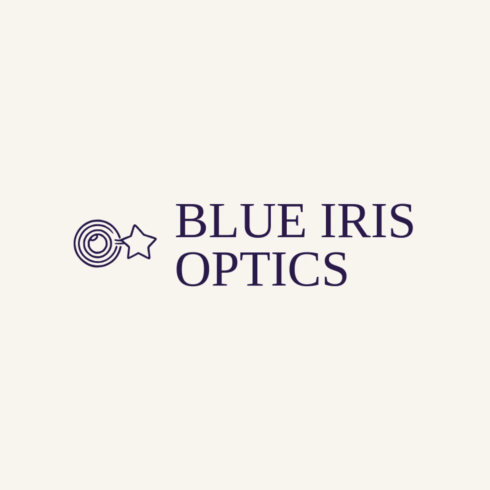 Blue Iris Optics logo for lens