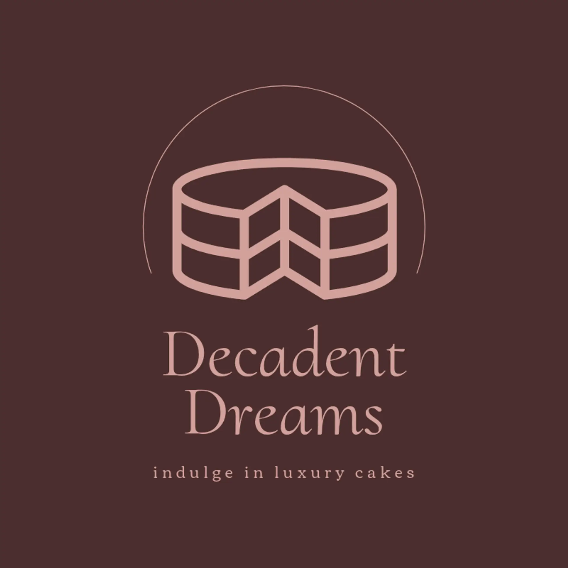 Decadent Dreams logo for cake