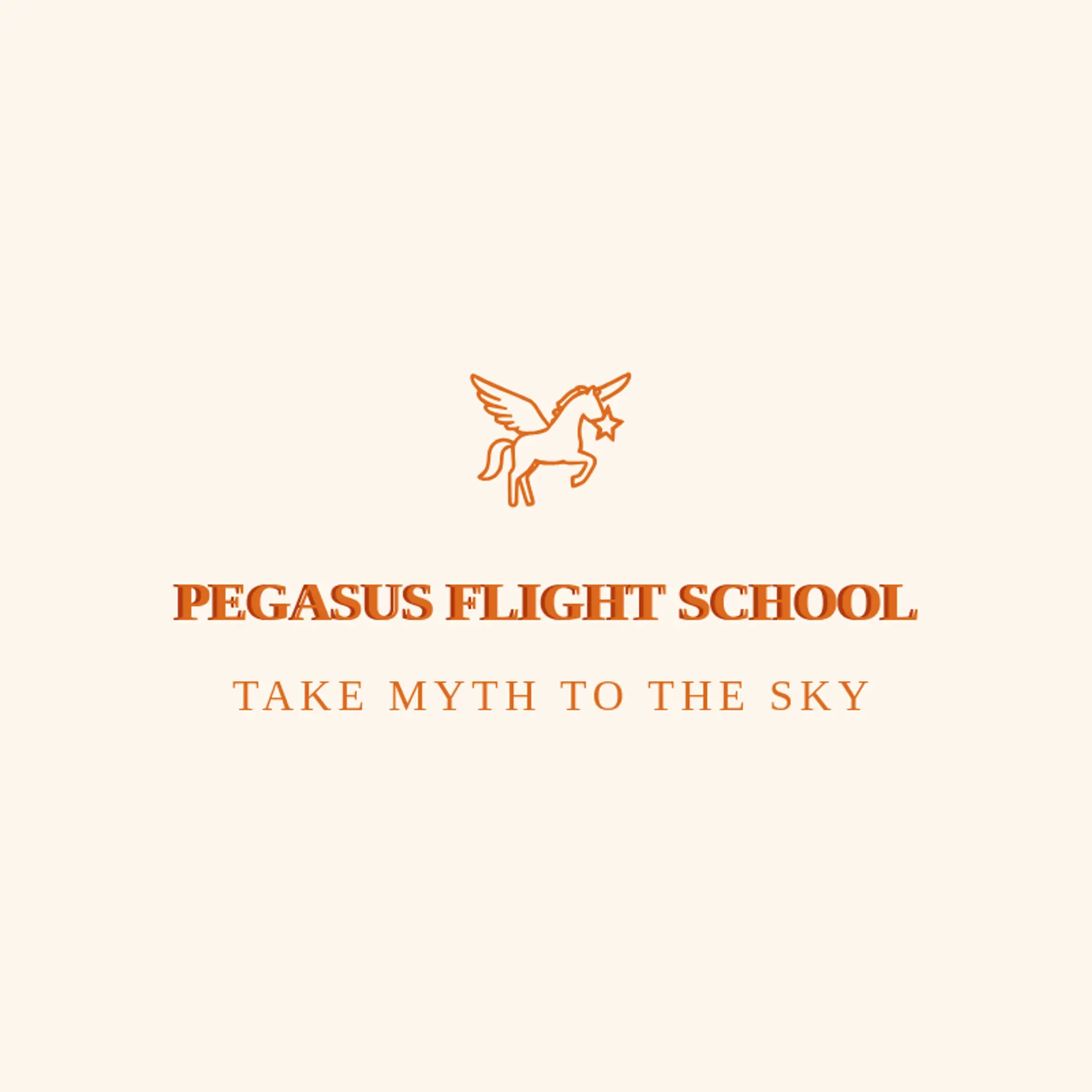 Pegasus Flight School logo for greek god