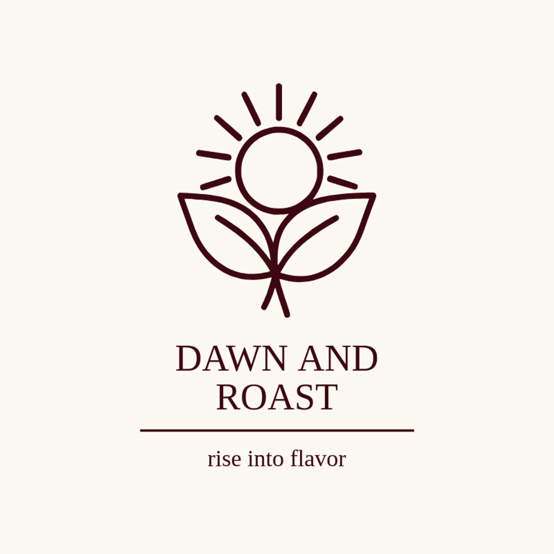 Dawn and Roast logo for coffee bean