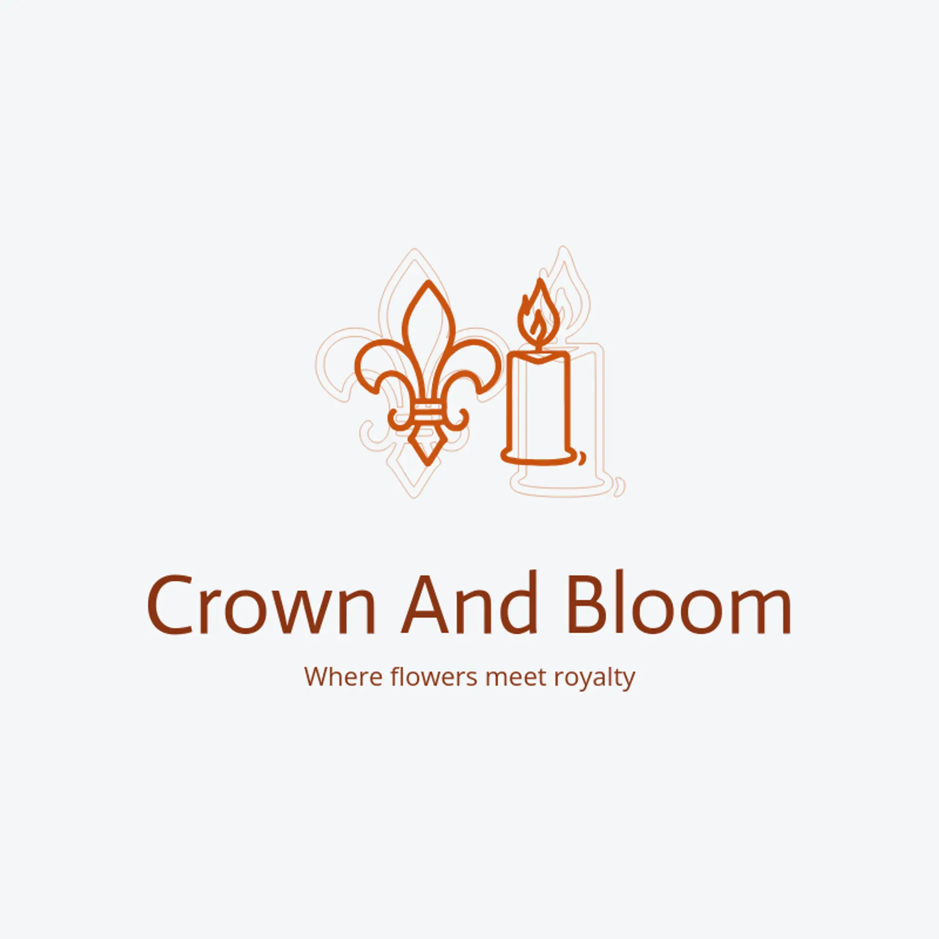 Crown and Bloom logo for fleur de lis