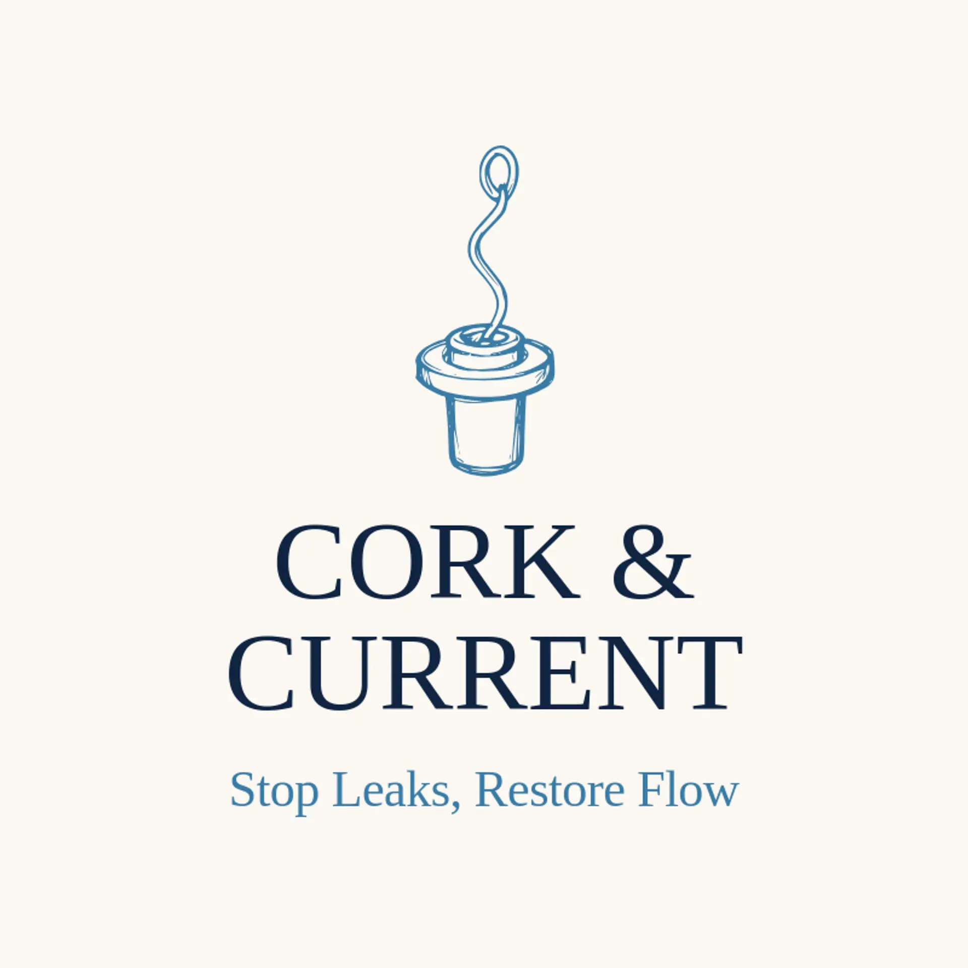 Cork & Current logo for plug
