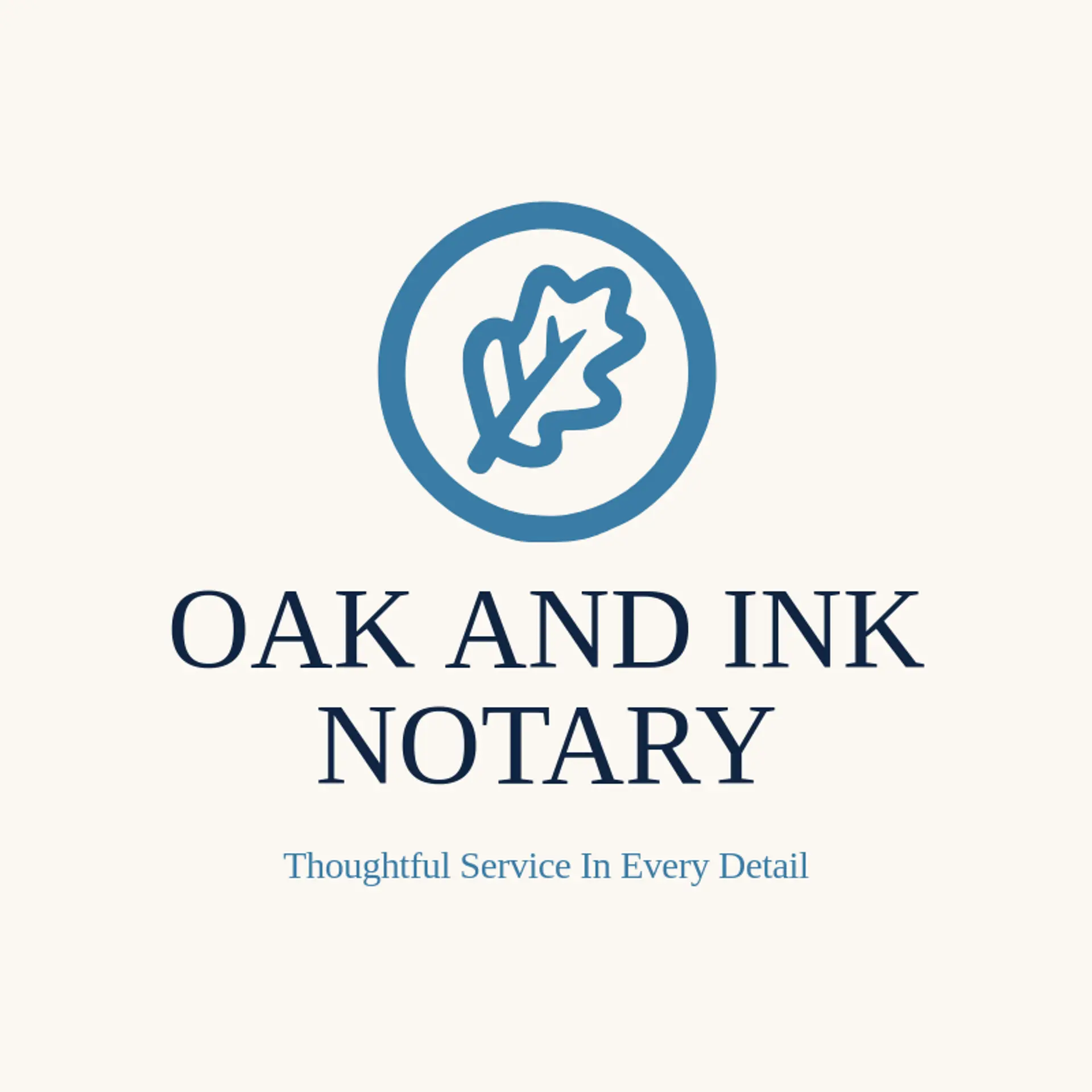 Oak and Ink Notary logo for notary public