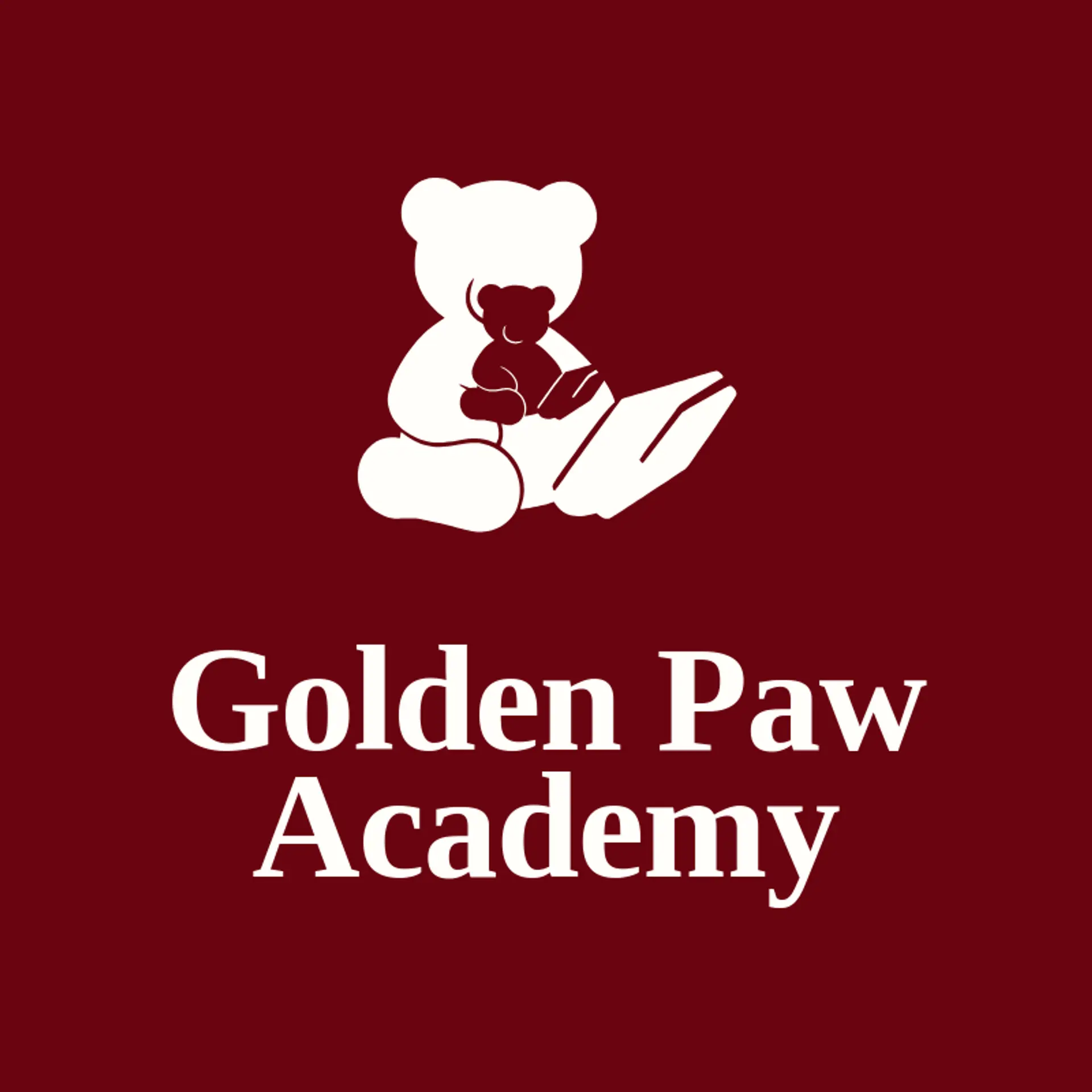 Golden Paw Academy logo for teddy bear